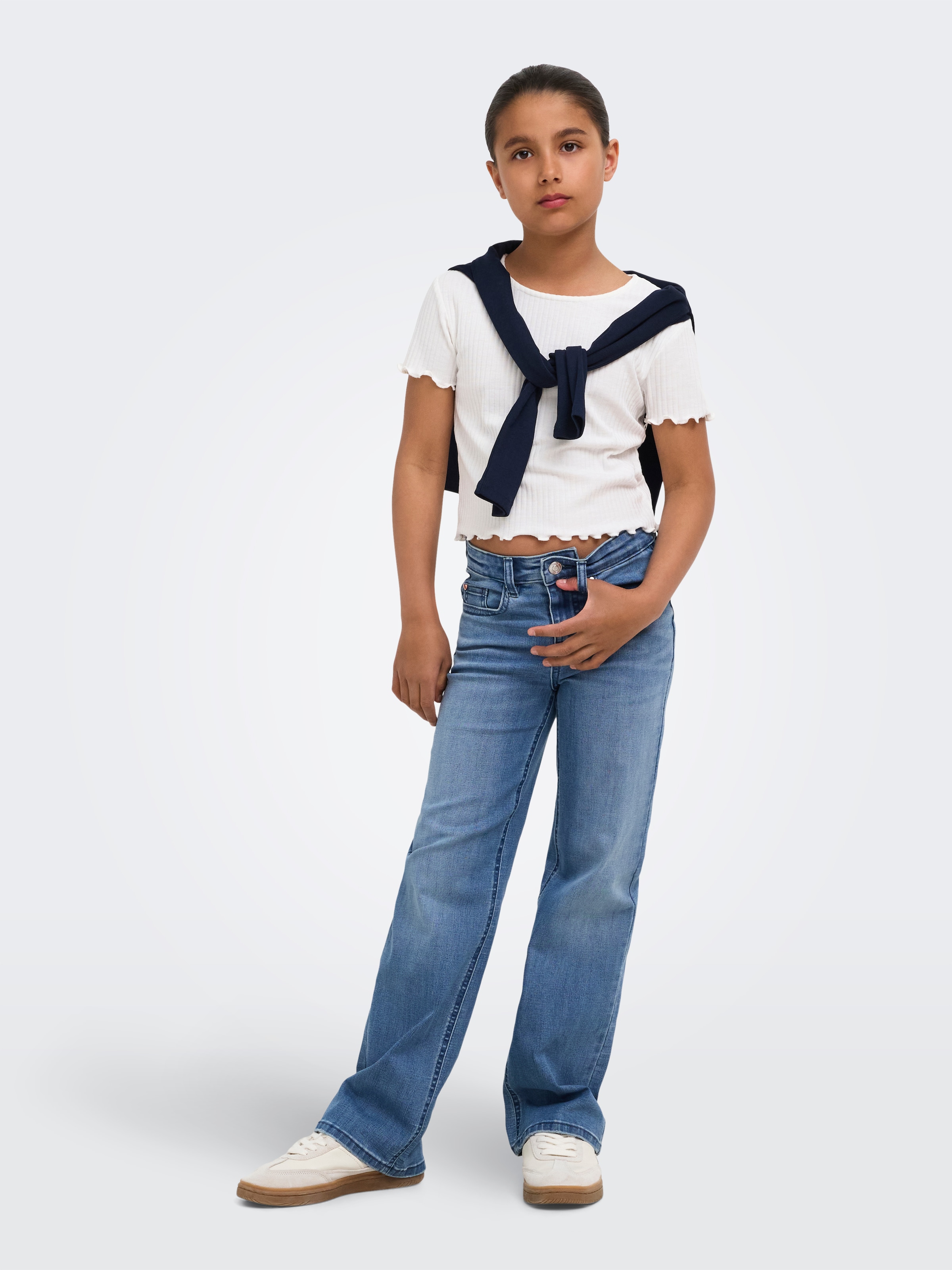 KIDS ONLY High-waist-Jeans »KOGJUICY-WAUW HW WIDE DNM GUA113 NOOS« Materialmix, high waist, wide fit