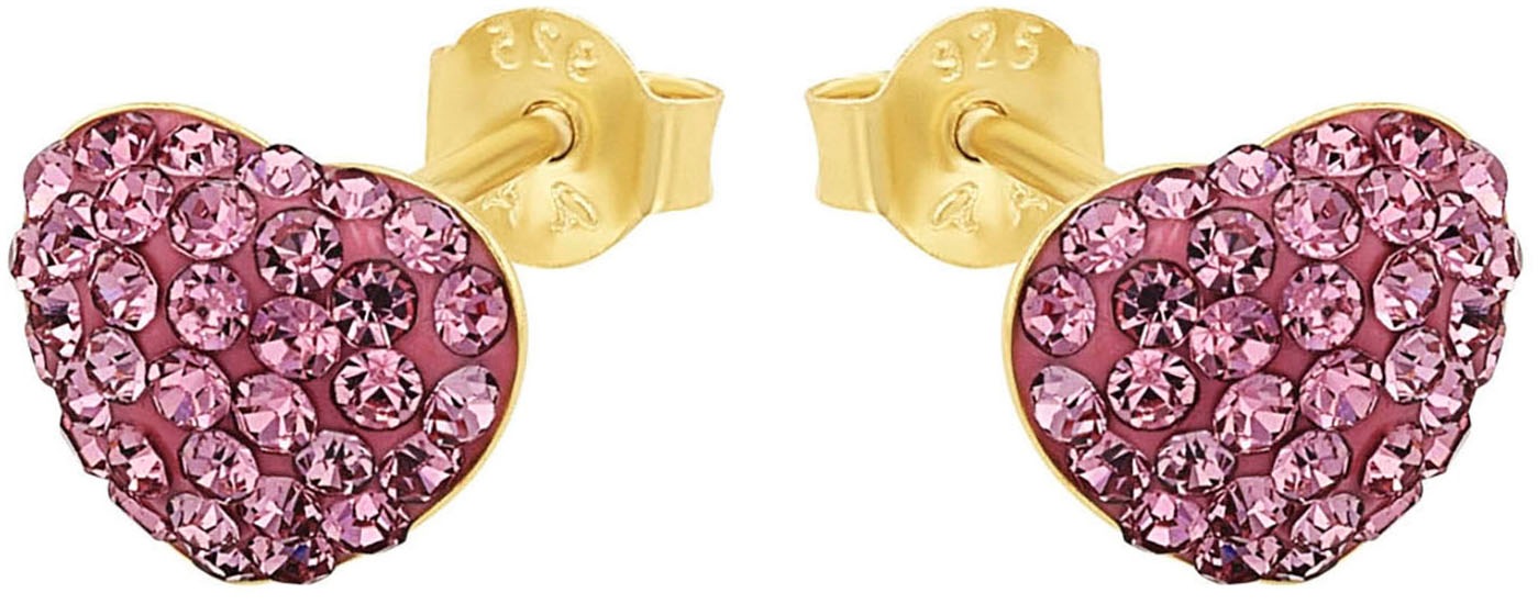 Amor Paar Ohrstecker »Herz, Trachtenschmuck, Volksfest, 2039218, 2039219«, mit Kristallglas