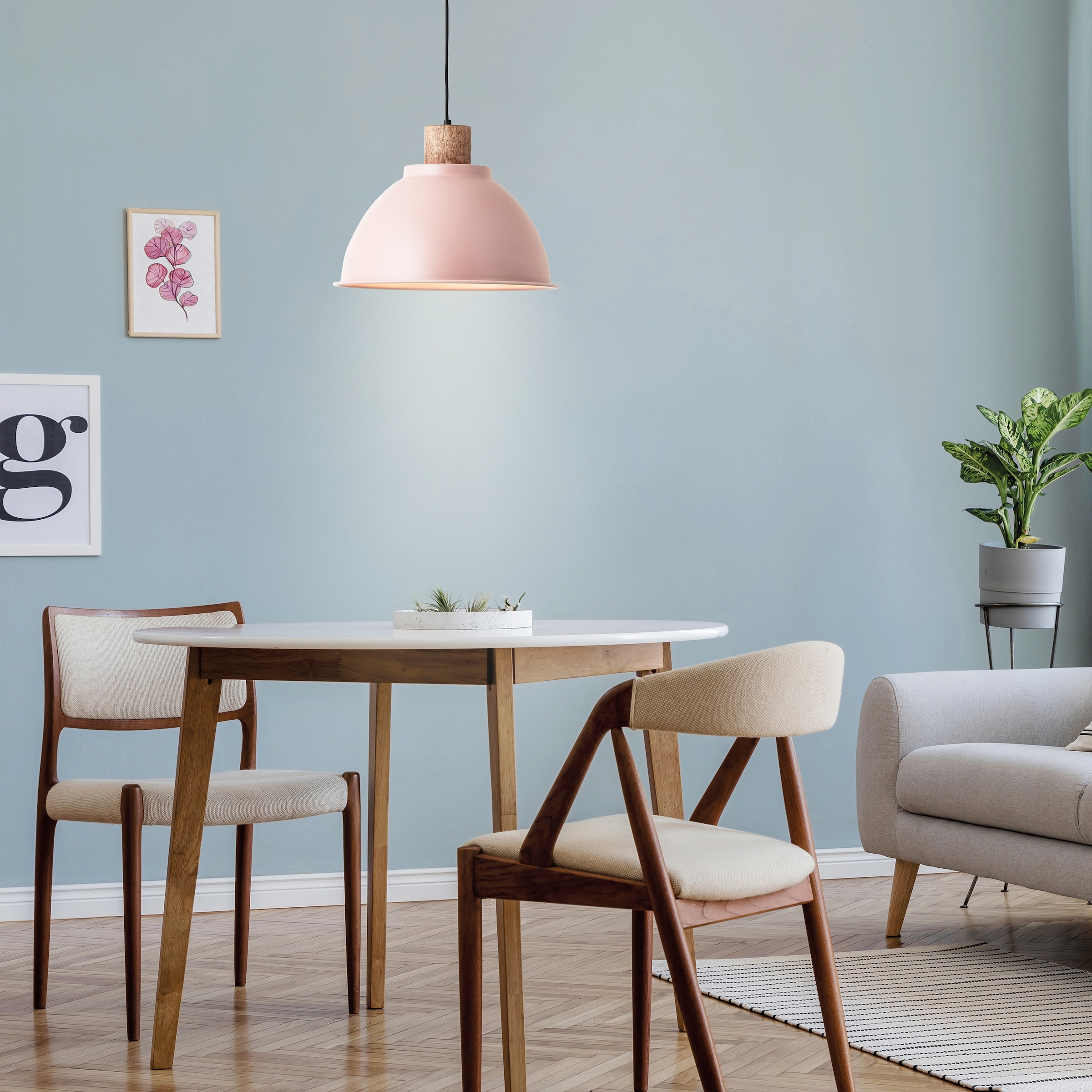 Brilliant Pendelleuchte »Erena«, 1 flammig, Leuchtmittel E27 | ohne Leuchtmittel, Höhe 120 cm, Ø 38 cm, E27, kürzbar, Metall/Holz