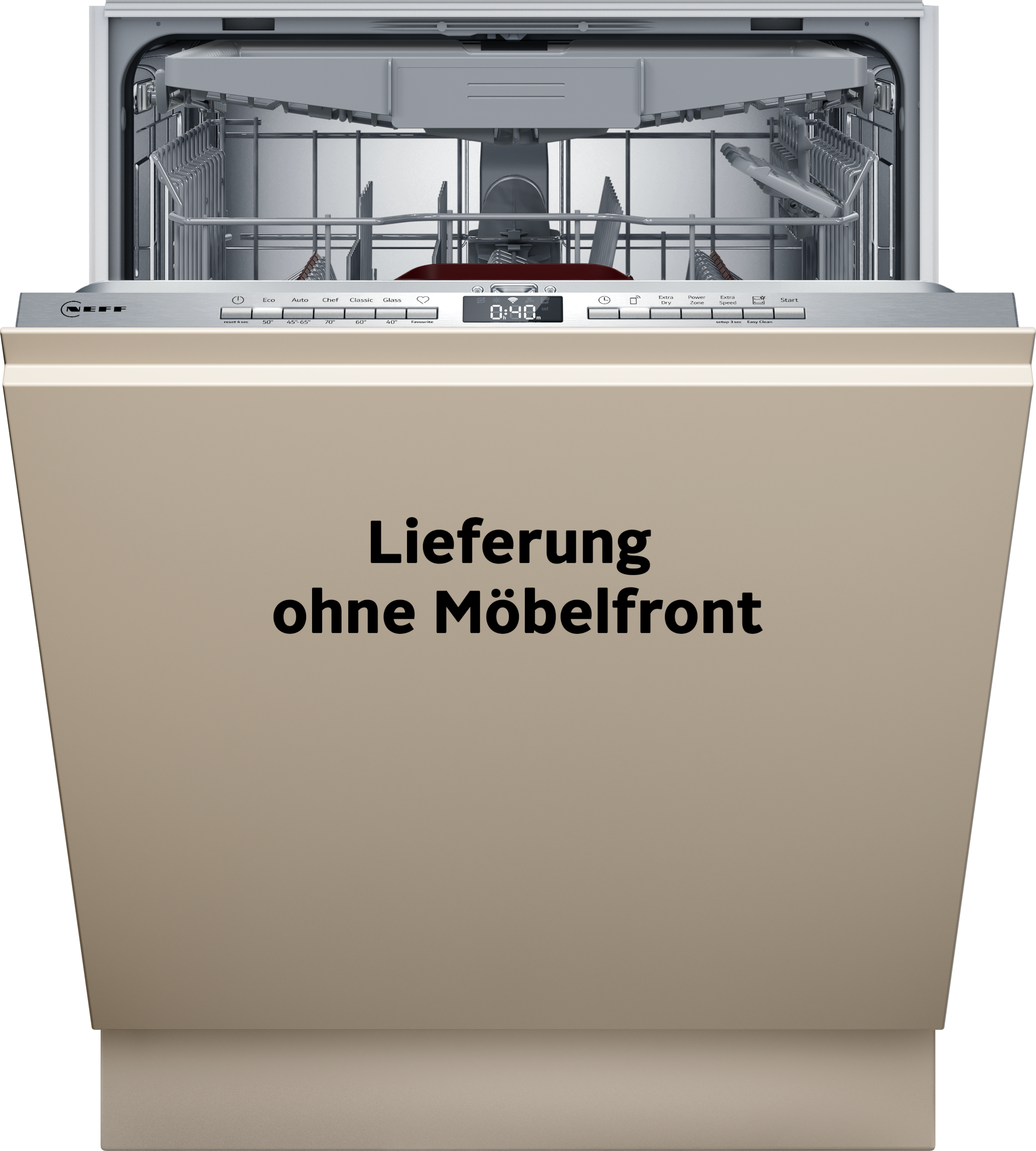 NEFF vollintegrierbarer Geschirrspüler "S155evX04e" 14 Maßgedecke Automatische Türöffnung für Effizienz, Info Light