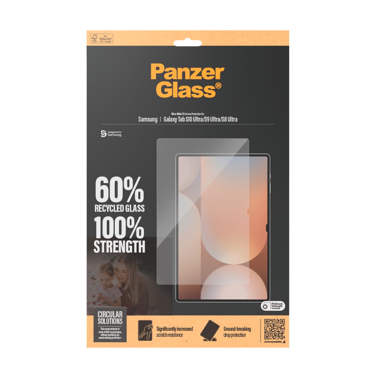 CARE by PanzerGlass Displayschutzglas »Ultra-Wide Fit Screen Protection«, Displayschutzfolie, Schutzfolie, Bildschirmschutz, kratz- & stoßfest