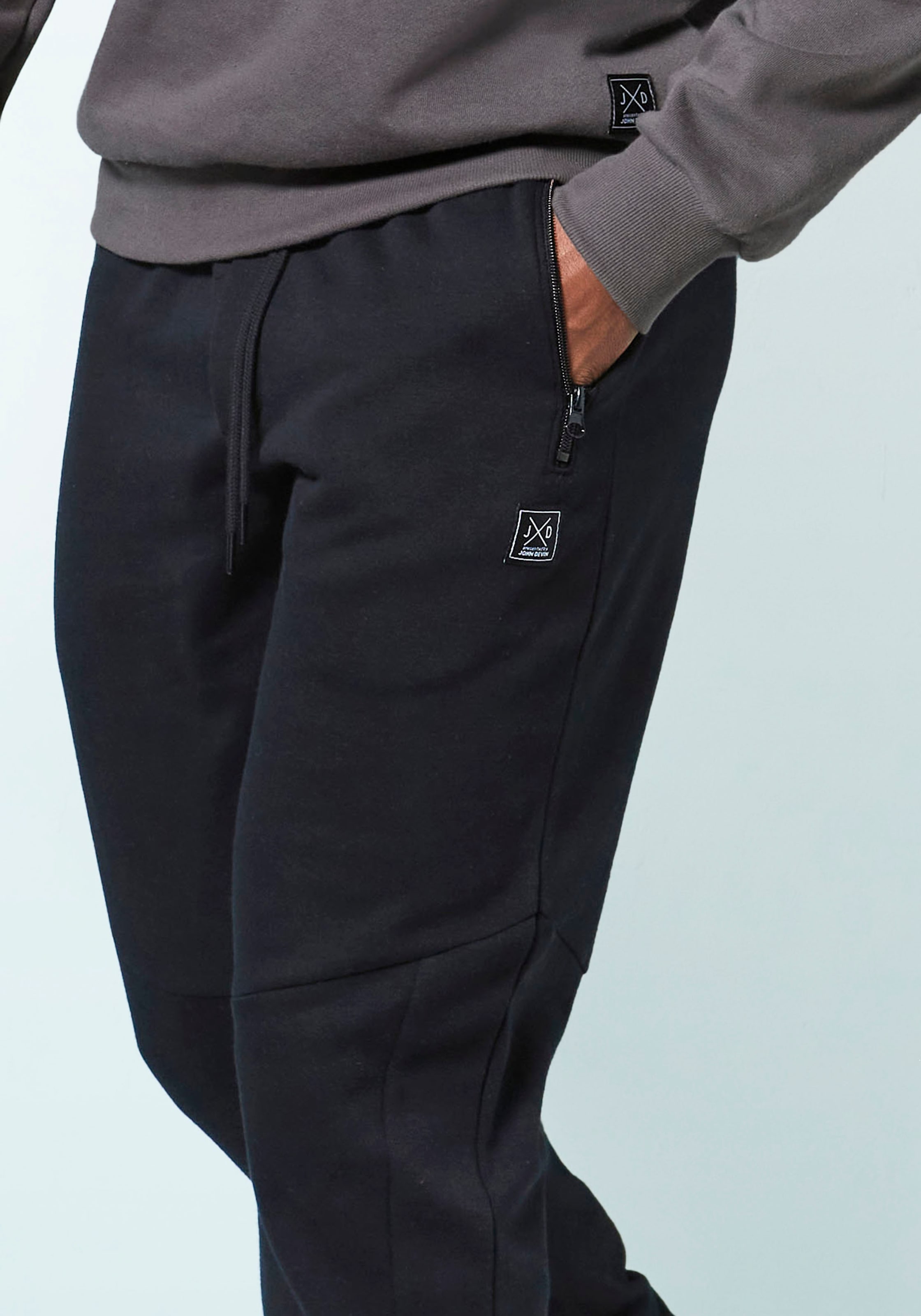 John Devin Sweathose, Jogginghose mit seitlichen Taschen und Bindeband aus Baumwoll-Mix