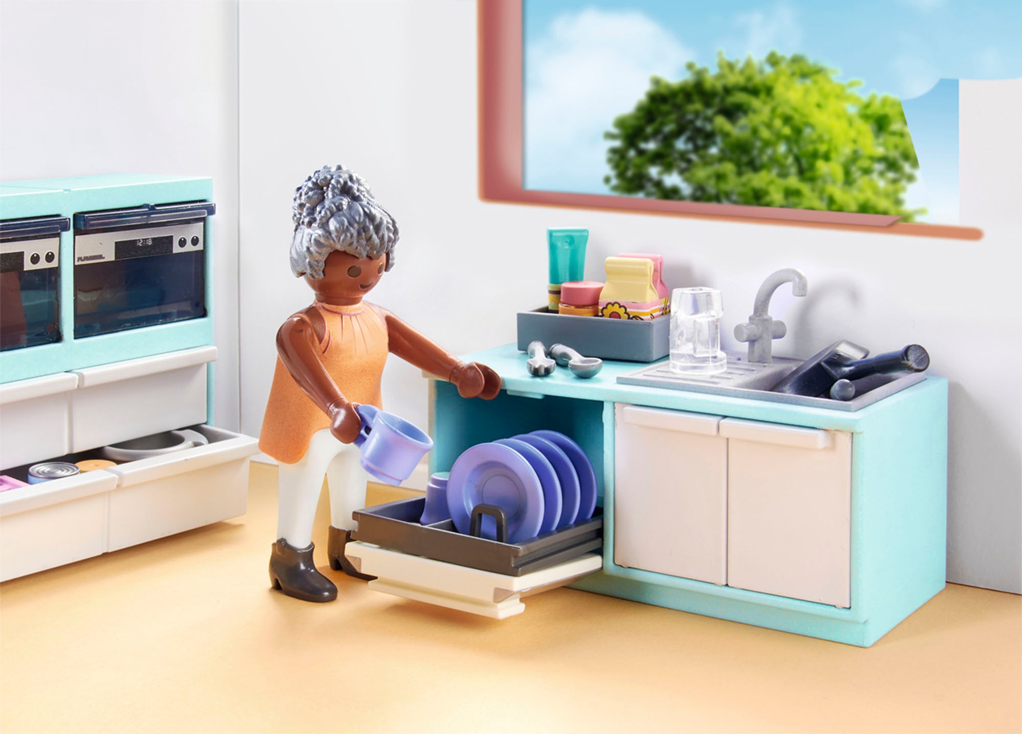 Playmobil® Konstruktions-Spielset »Küche mit Essplatz (71608), myLife«, (105 St.), Made in Europe