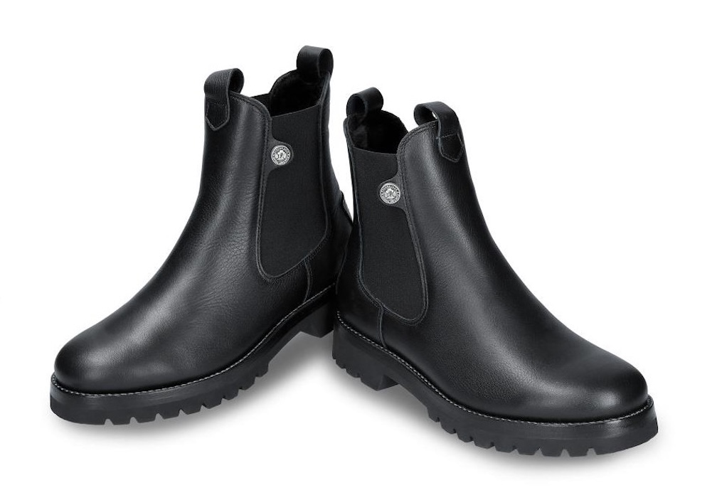 Panama Jack Chelseaboots »Francesca Igloo«, Stiefelette, Boots, Blockabsatz, Profilsohle, mit Lammfellfutter