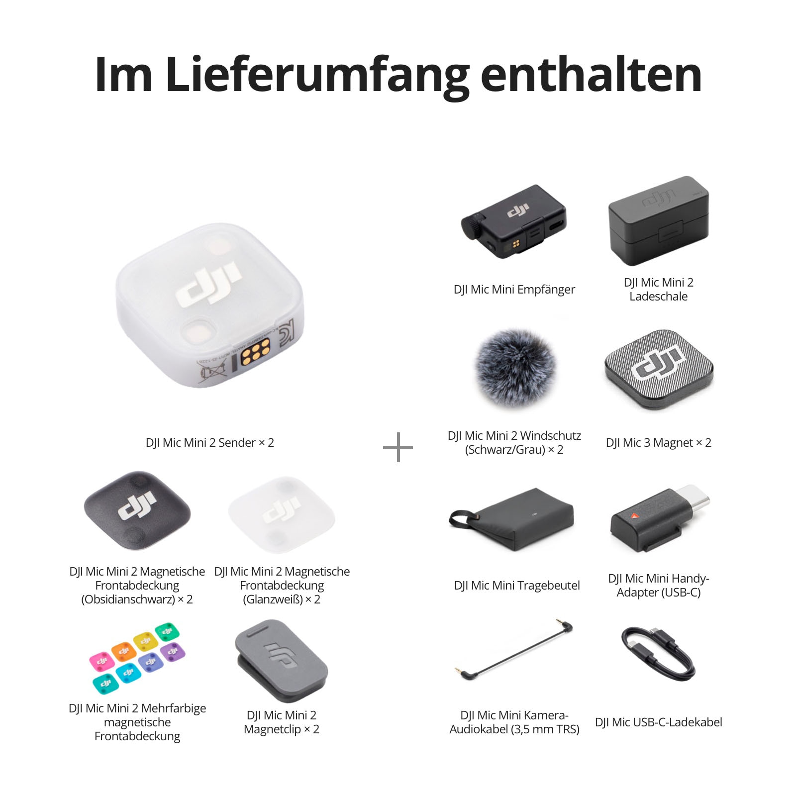 DJI Mikrofon »Mic Mini 2 (2 TX + 1 RX + Charging Case)«