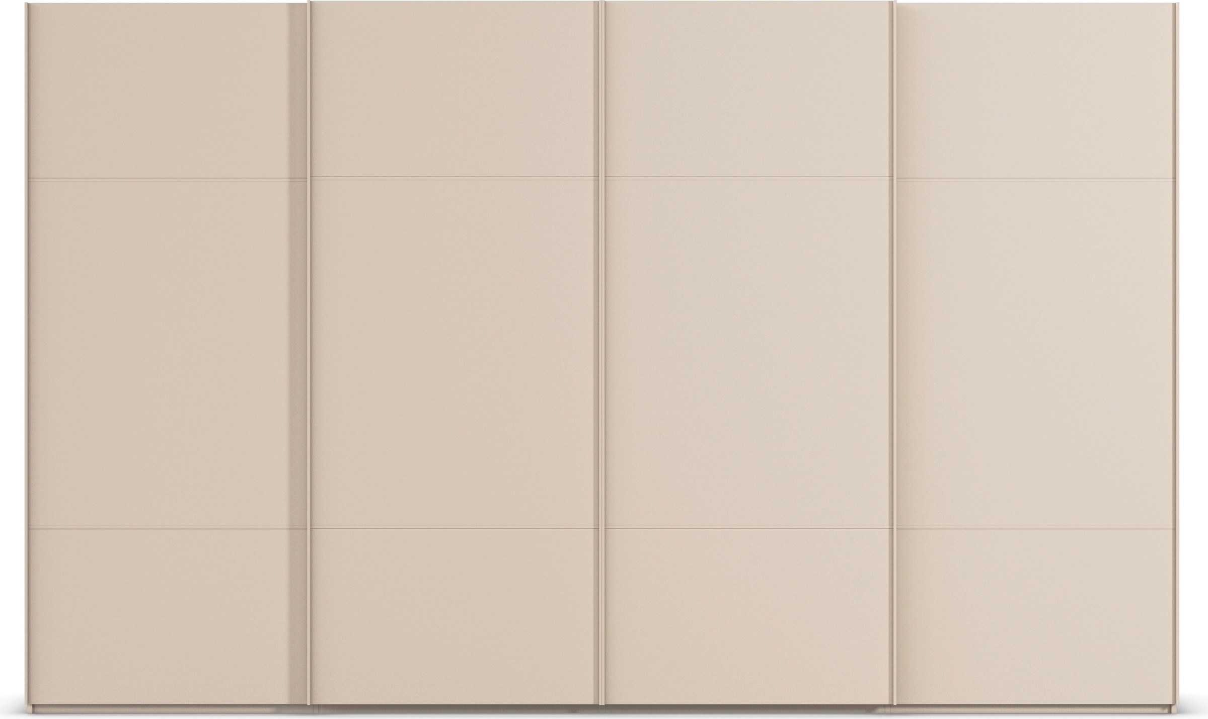 rauch Schwebetürenschrank »Kleiderschrank Schrank Garderobe Schlafzimmerschrank SCALE-TRIO«, edle dreigeteilte Front, 2 Zierleisten in Griff-Farbe MADE IN GERMANY