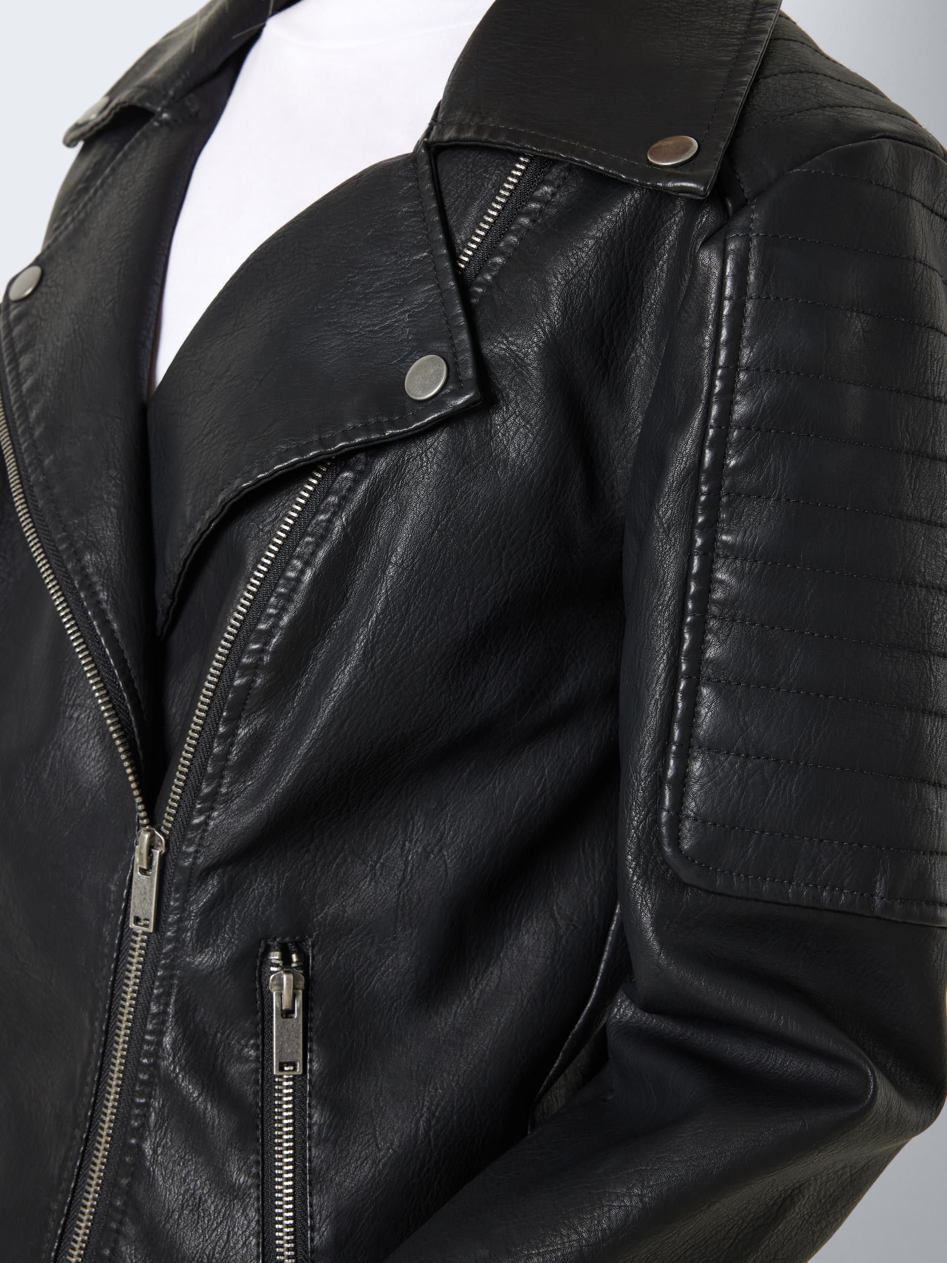 Noisy may Lederimitatjacke »NMREBEL L/S JACKET NOOS«, mit vielen Biker Details