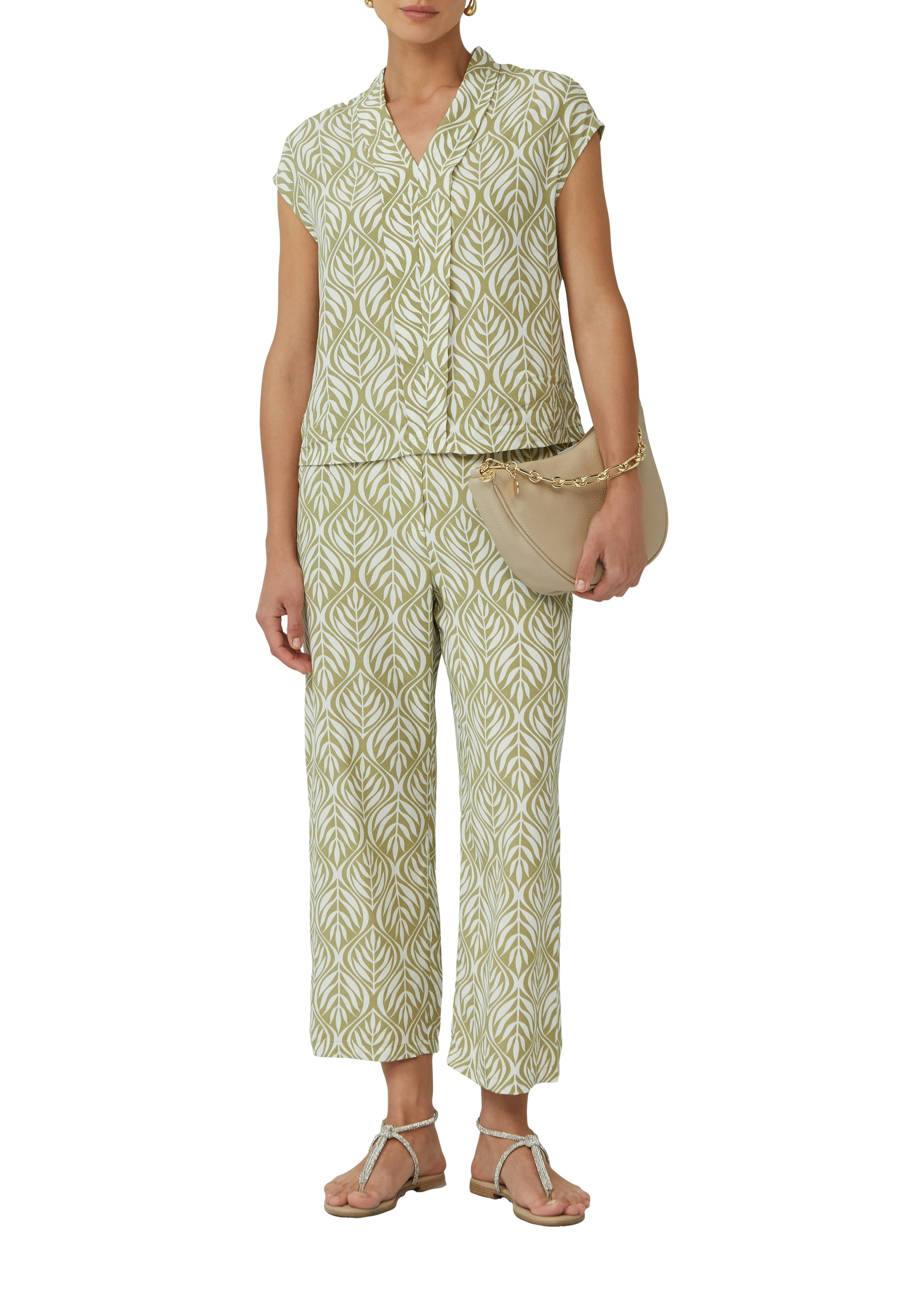 s.Oliver BLACK LABEL Kurzarmbluse mit All-Over Print