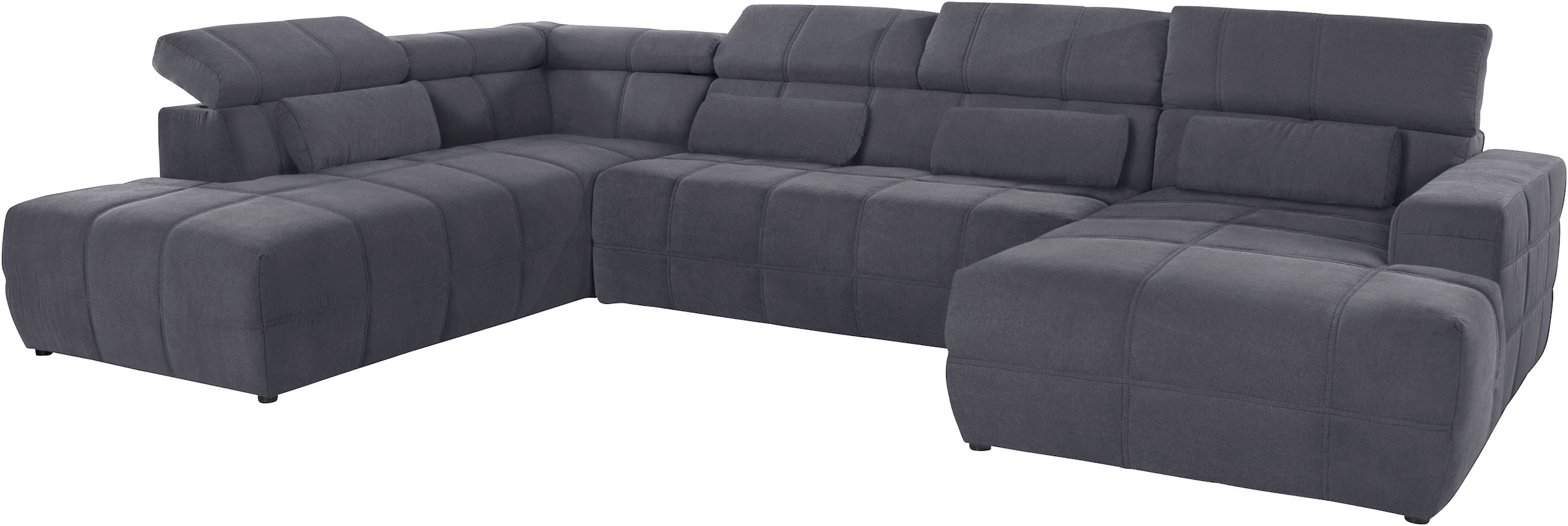 DOMO collection Wohnlandschaft »Brandon, whlw. mit Sitztiefenverstellung, inkl. Nierenkissen« mit Kopfteilverstellung, wahlweise Sitztiefenverstellung, U-Form