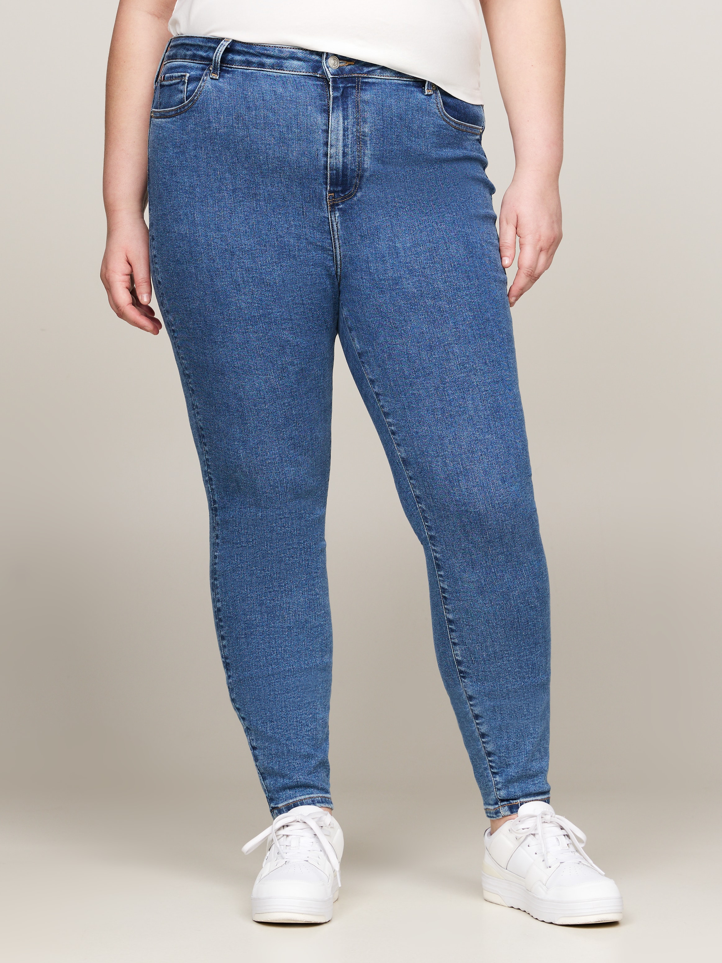 Skinny-fit-Jeans »CRV HARLEM U SKINNY HW«, Große Größen in Stoned Washed Optik