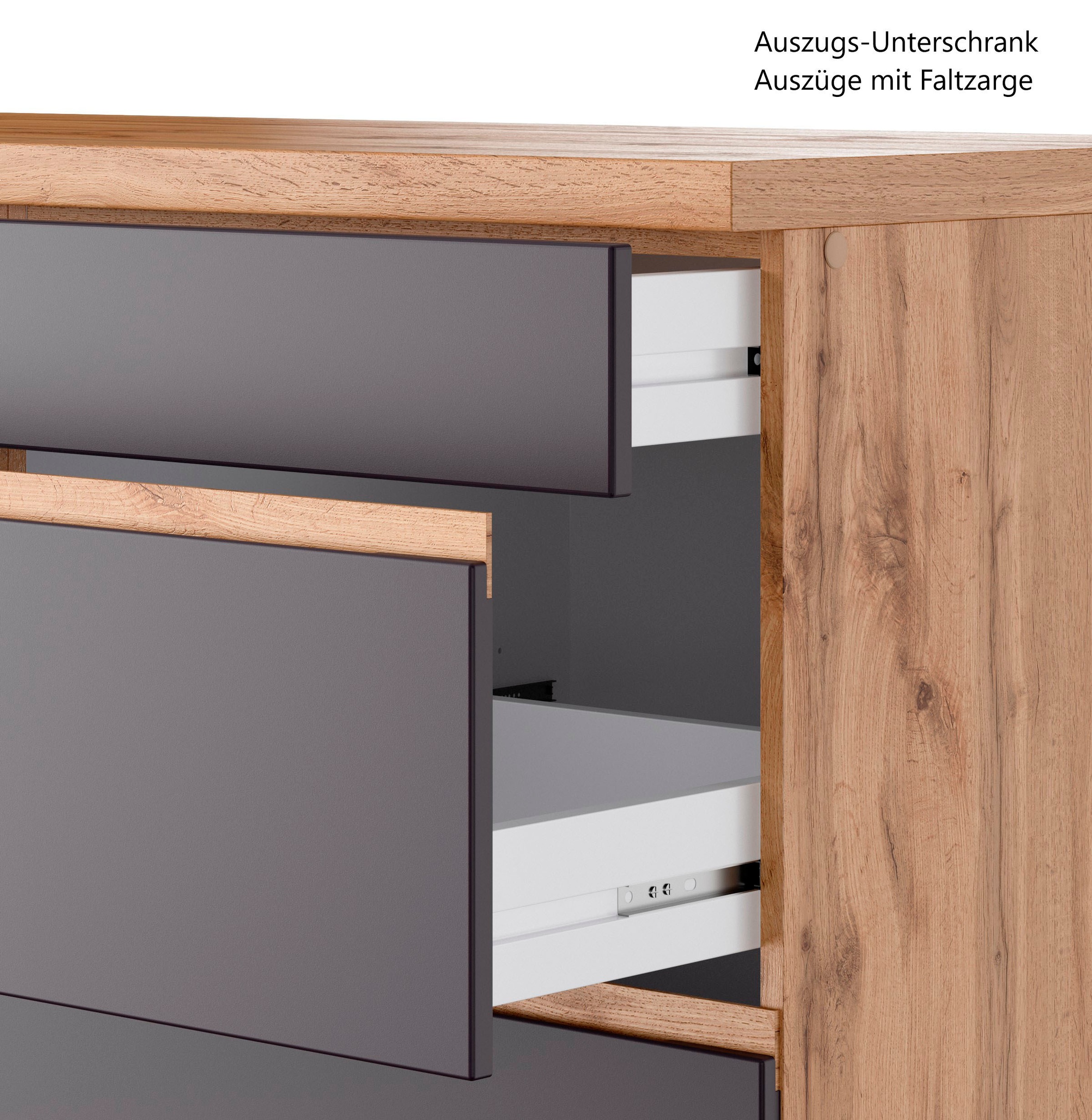 KOCHSTATION Küchenzeile »KS-Riesa« Stellbreite 300 cm, wahlweise mit oder ohne E-Geräte