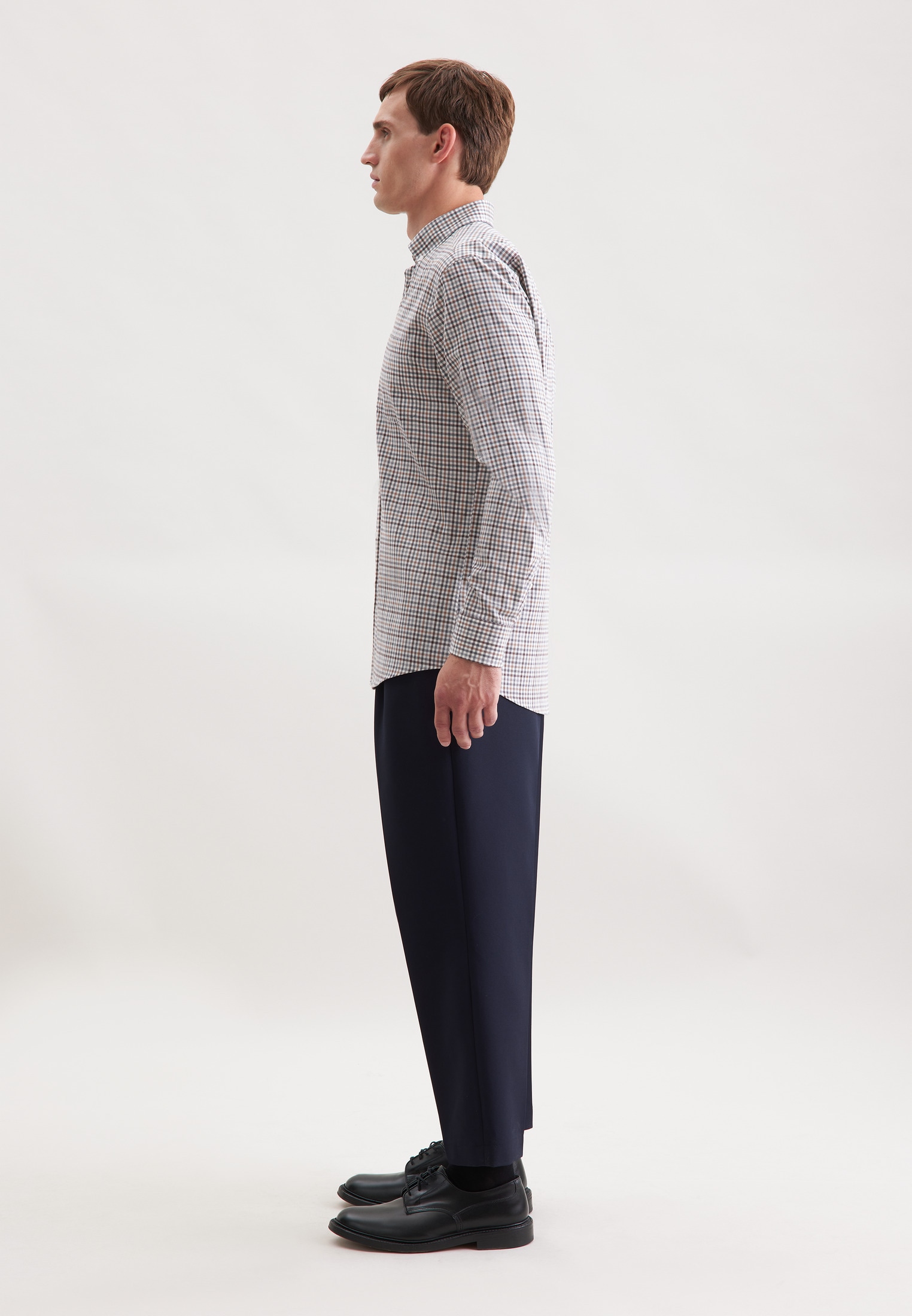 seidensticker Flanellhemd »Schwarze Rose« Regular 1/1 Button-Down-Kragen Karo