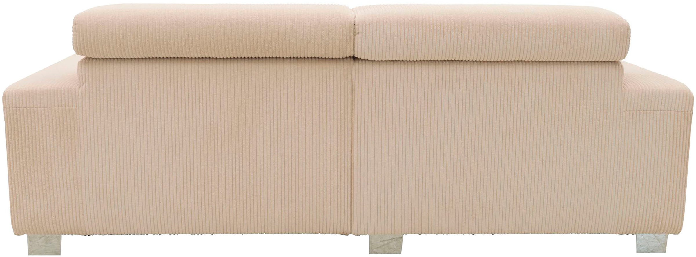 DOMO collection Ecksofa »100030 inkl. Kopfteilverstellung, guter Sitzkomfort, Cordbezug, L-Form« mit komfortabler Wellenunterfederung, ideal für kleine Räume