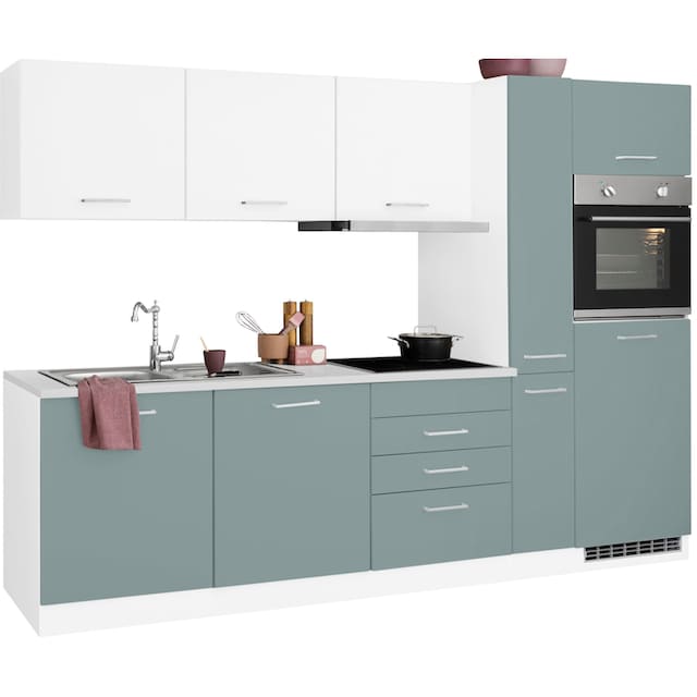 HELD MÖBEL Küchenzeile »Visby«, mit E-Geräten, Breite 270 cm inkl.  Kühlschrank auf Raten bestellen