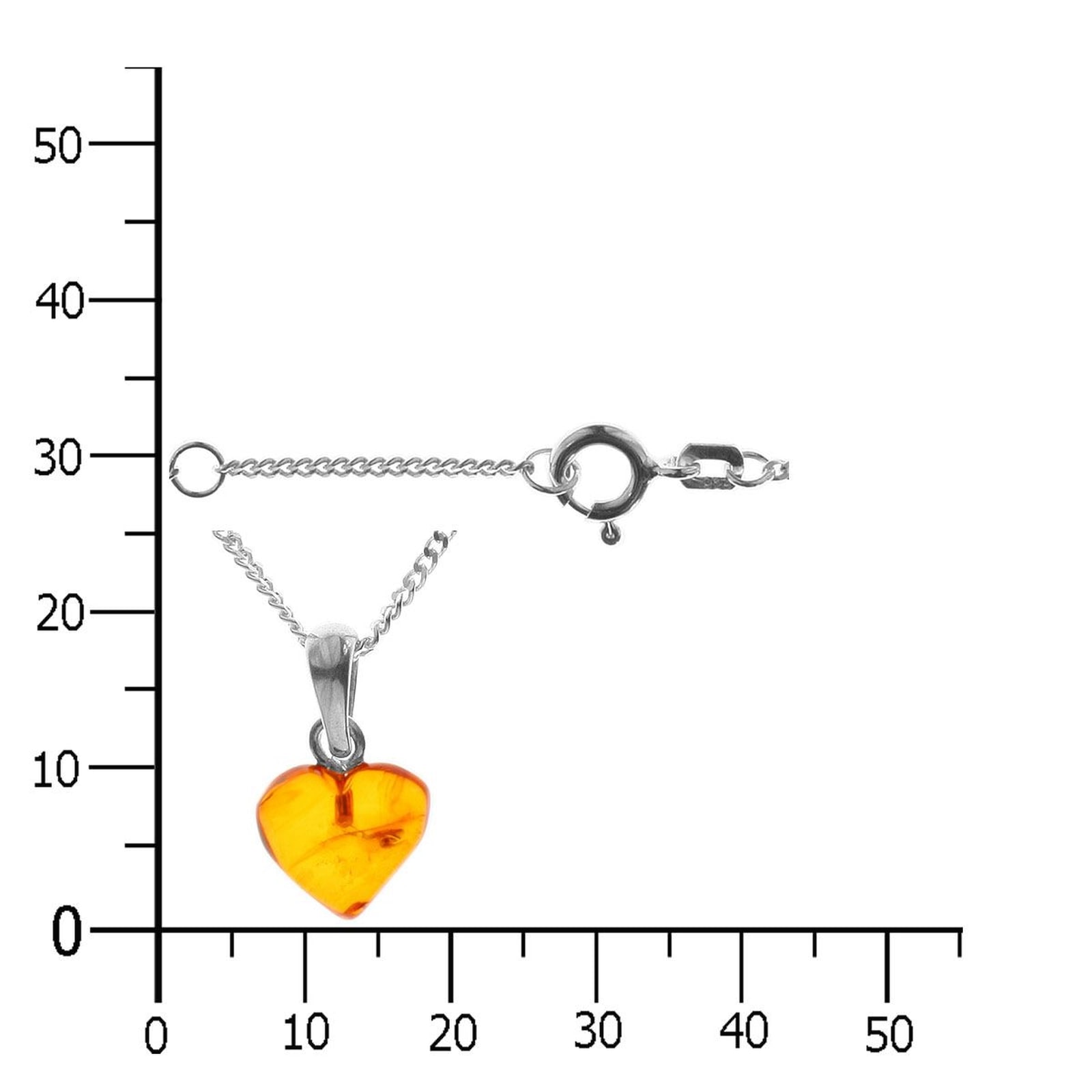 OSTSEE-SCHMUCK Kette mit Anhänger »- Herz 11 mm - Silber 925/000 - Bernstein«