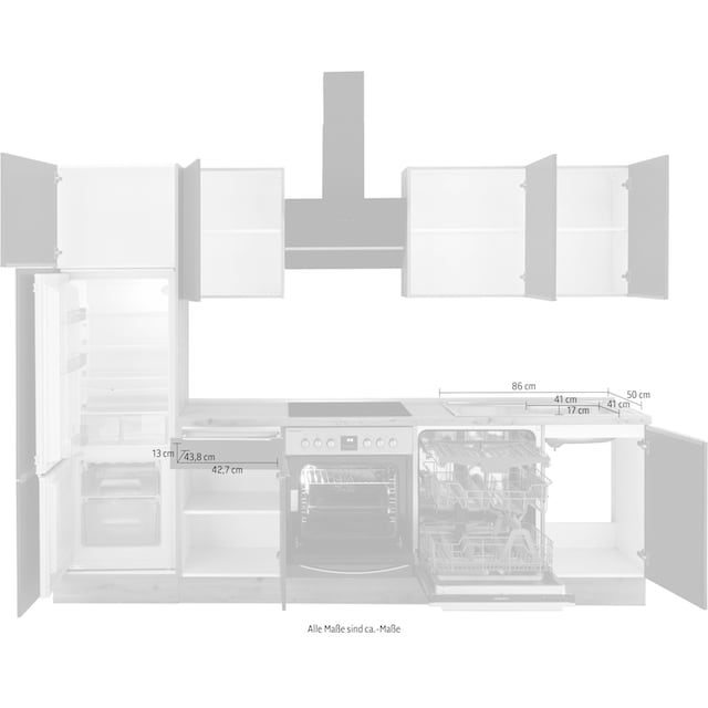 RESPEKTA Küchenzeile »Safado aus der Serie Marleen«, hochwertige Ausstattung  wie Soft Close Funktion, Breite 280 cm bequem bestellen