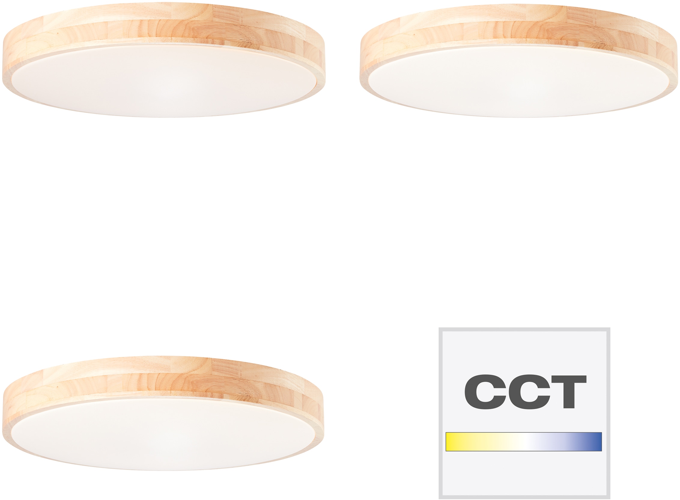Brilliant Deckenleuchte »Slimline«, 1 flammig, Leuchtmittel LED-Modul | LED fest integriert, LED Wand- und Deckenlampe 49cm holz hell/weiß