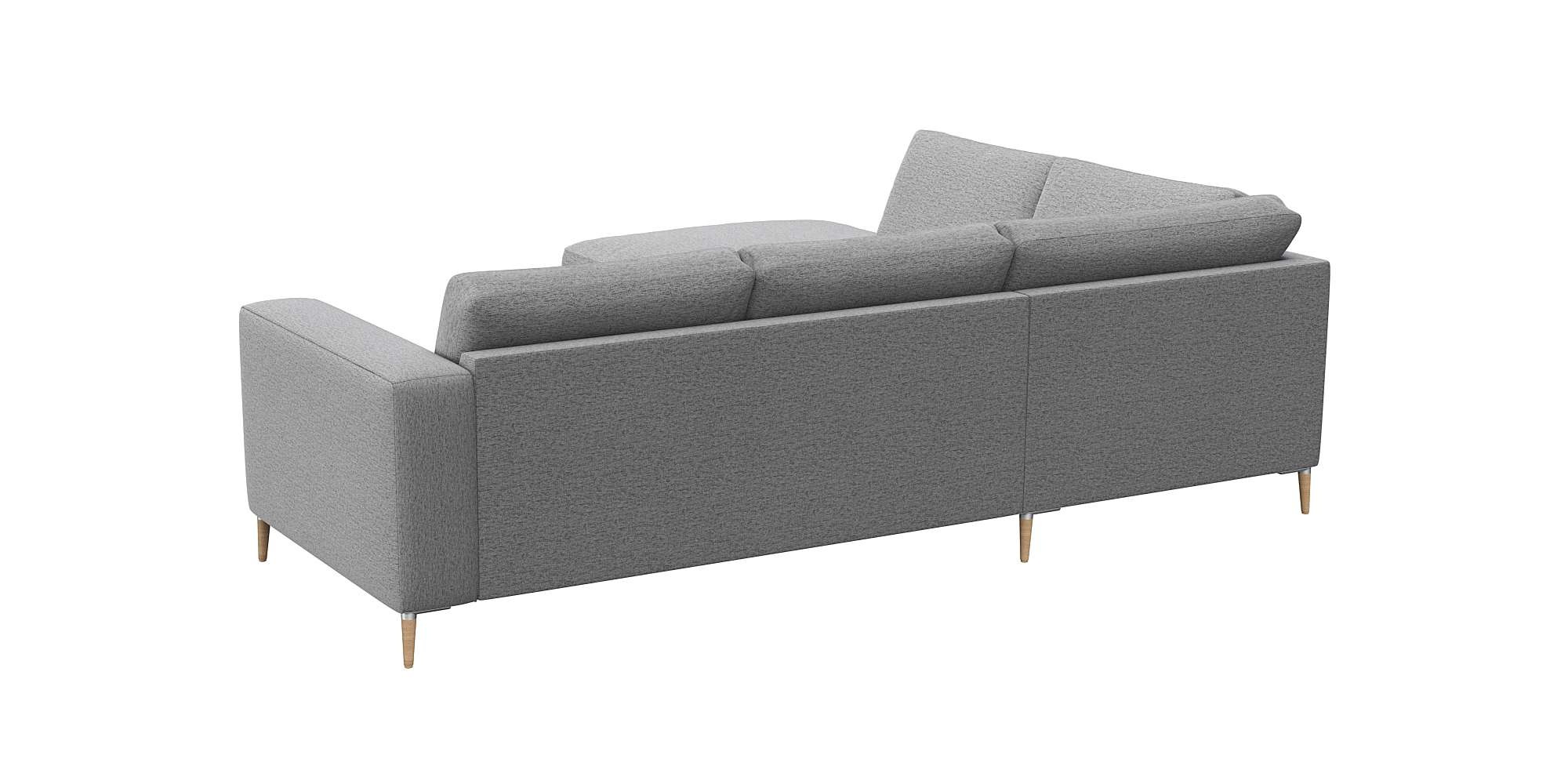 FLEXLUX Ecksofa »Fiore, L-Form«, breite Armlehnen, Füße Alu/Eiche, B/T 241/225 cm, Kaltschaum im Sitz