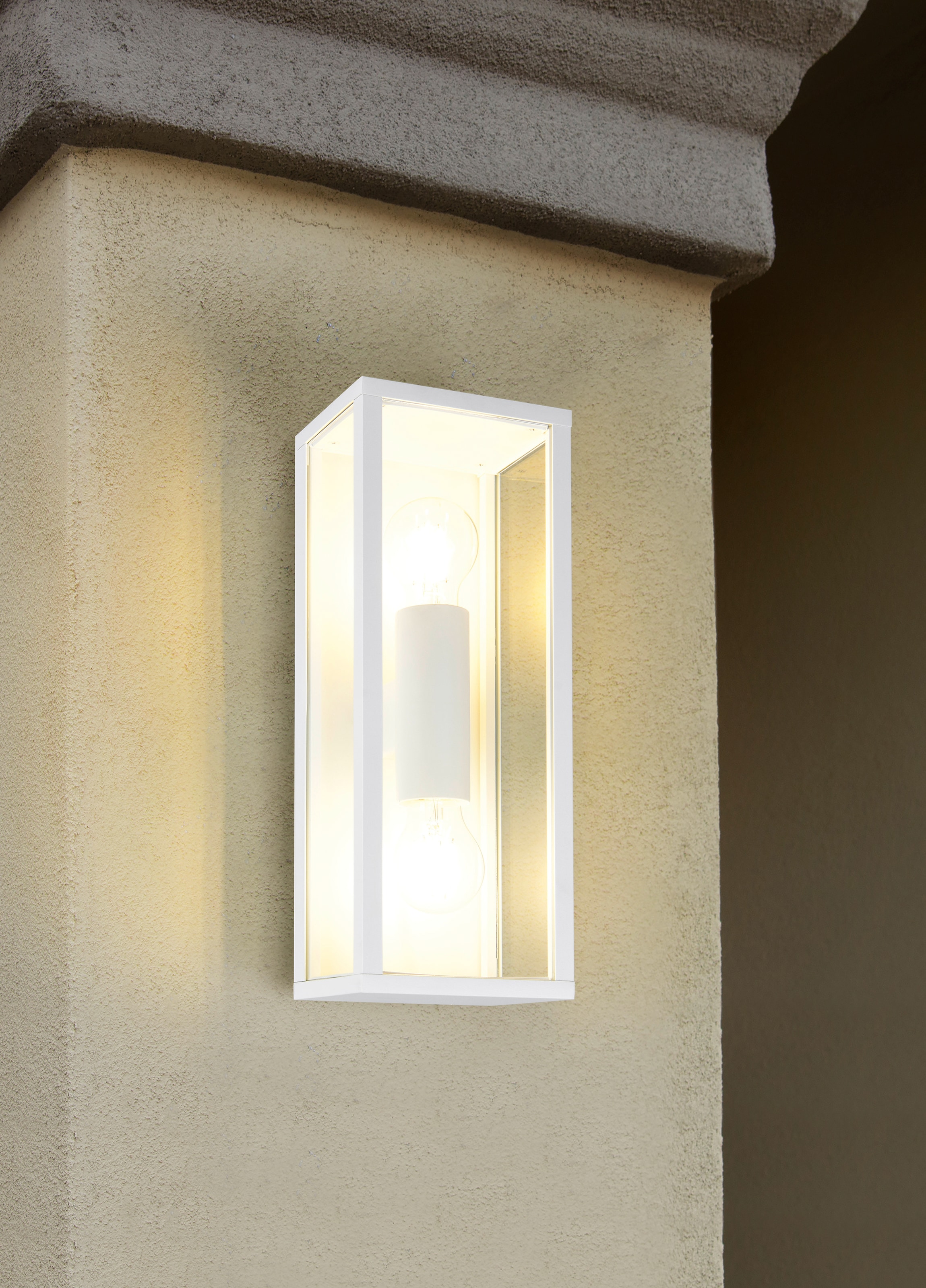 TRIO Leuchten Außen-Wandleuchte »GARONNE, Fassadenbeleuchtung, Wandlampe exkl 1x E27 max 60W, IP44« E27 1 Stk. warmweiß - kaltweiß Wandleuchte Garten Terrasse, mit Glasschirm Höhe 26cm Breite 14cm