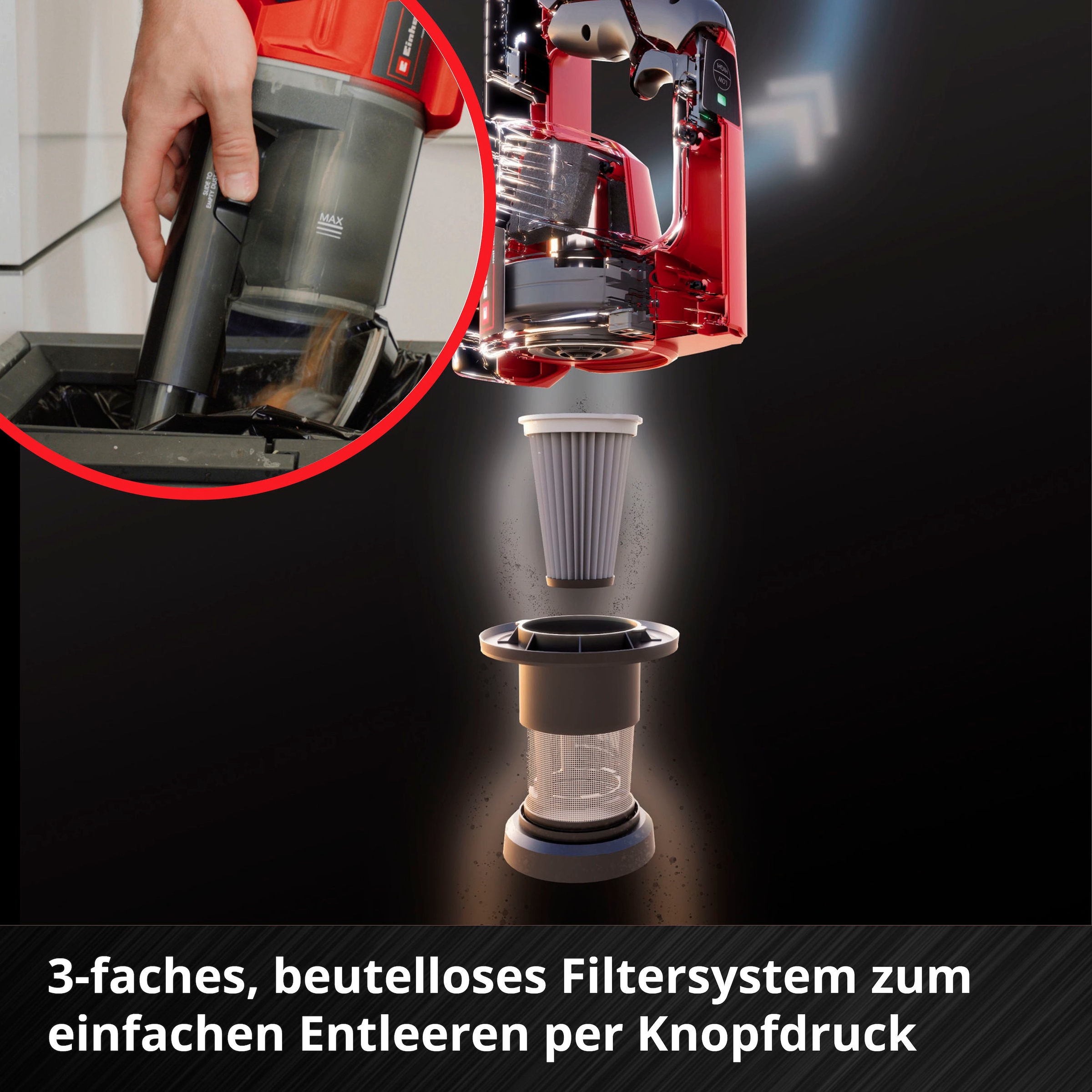 Einhell Akku-Hand-und Stielstaubsauger »TE-SV 18 Li«, ohne Akku und Ladegerät