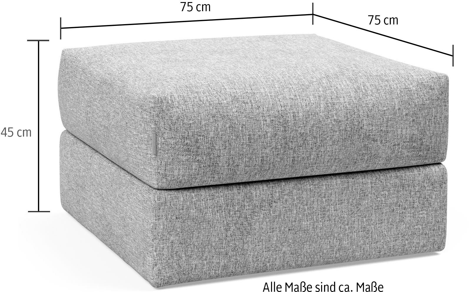 INNOVATION LIVING ™ Polsterhocker »Cornila, Fußhocker, Pouf«, Sitzhocker, aufklappbar, großer Stauraum, frei im Raum stellbar