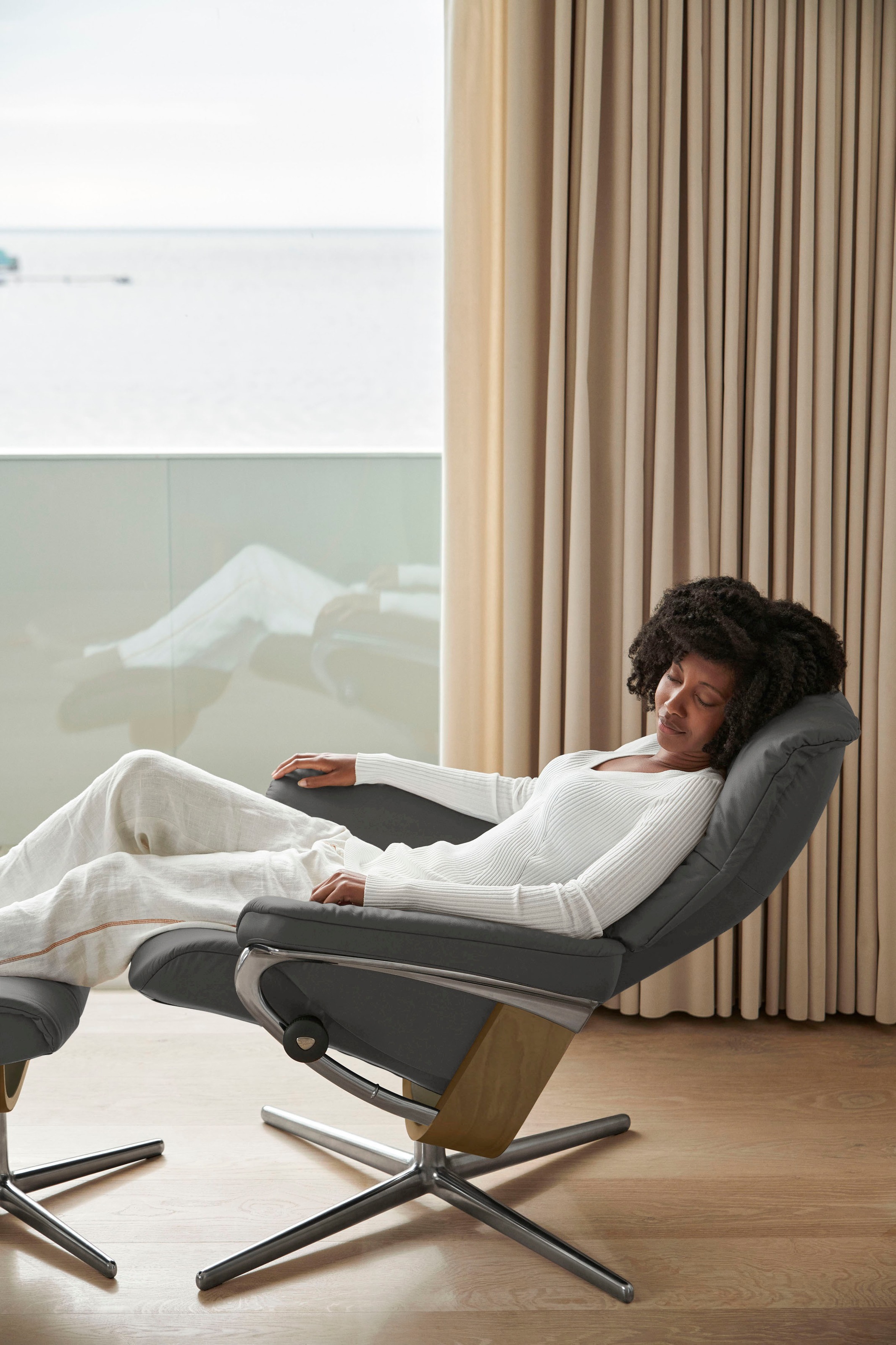 Stressless® Relaxsessel »Mayfair«, mit Cross Base, Größe S, M & L, Holzakzent Eiche