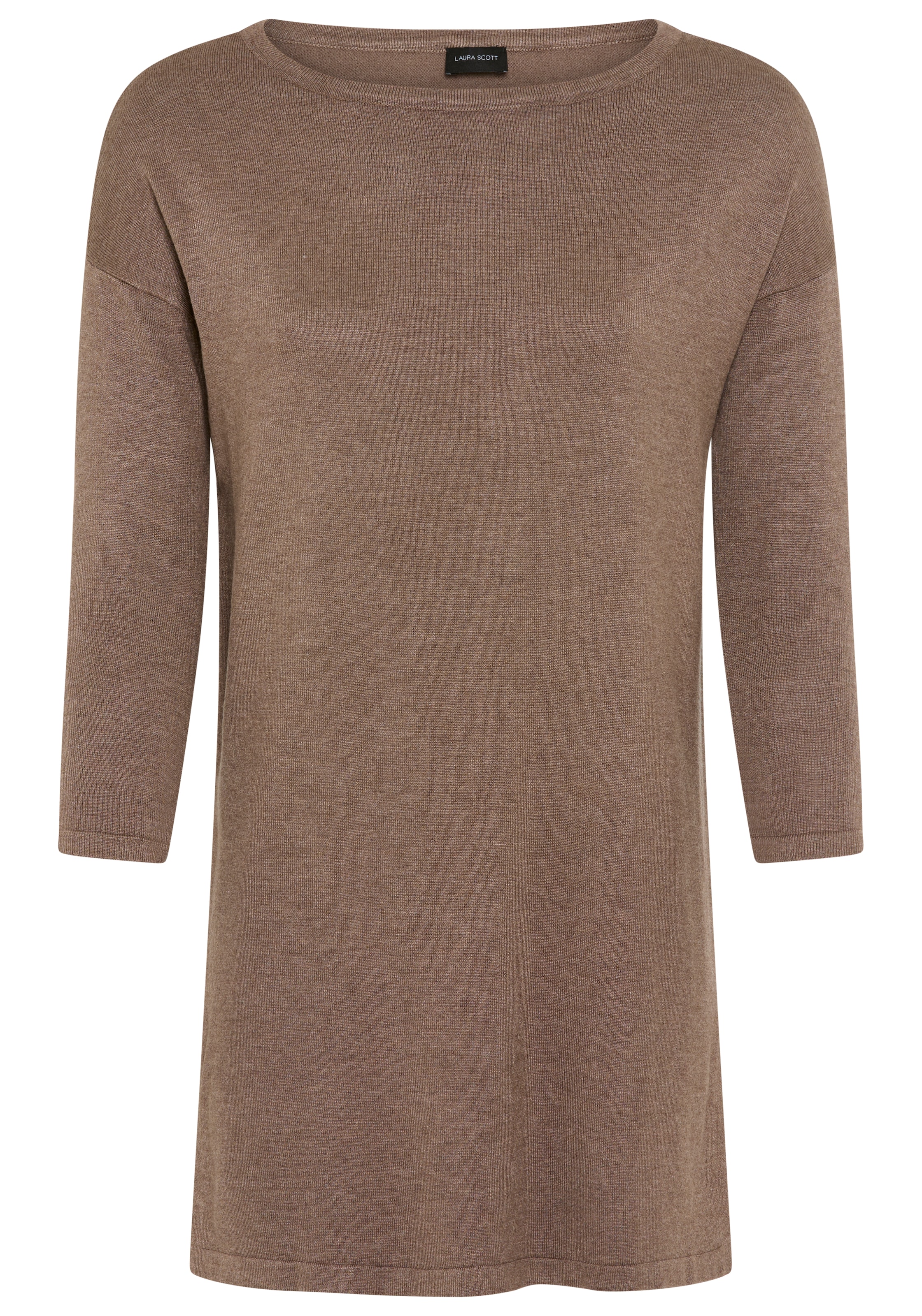 Laura Scott Longpullover, mit U-Boot Ausschnitt und seitlichem Schlitz