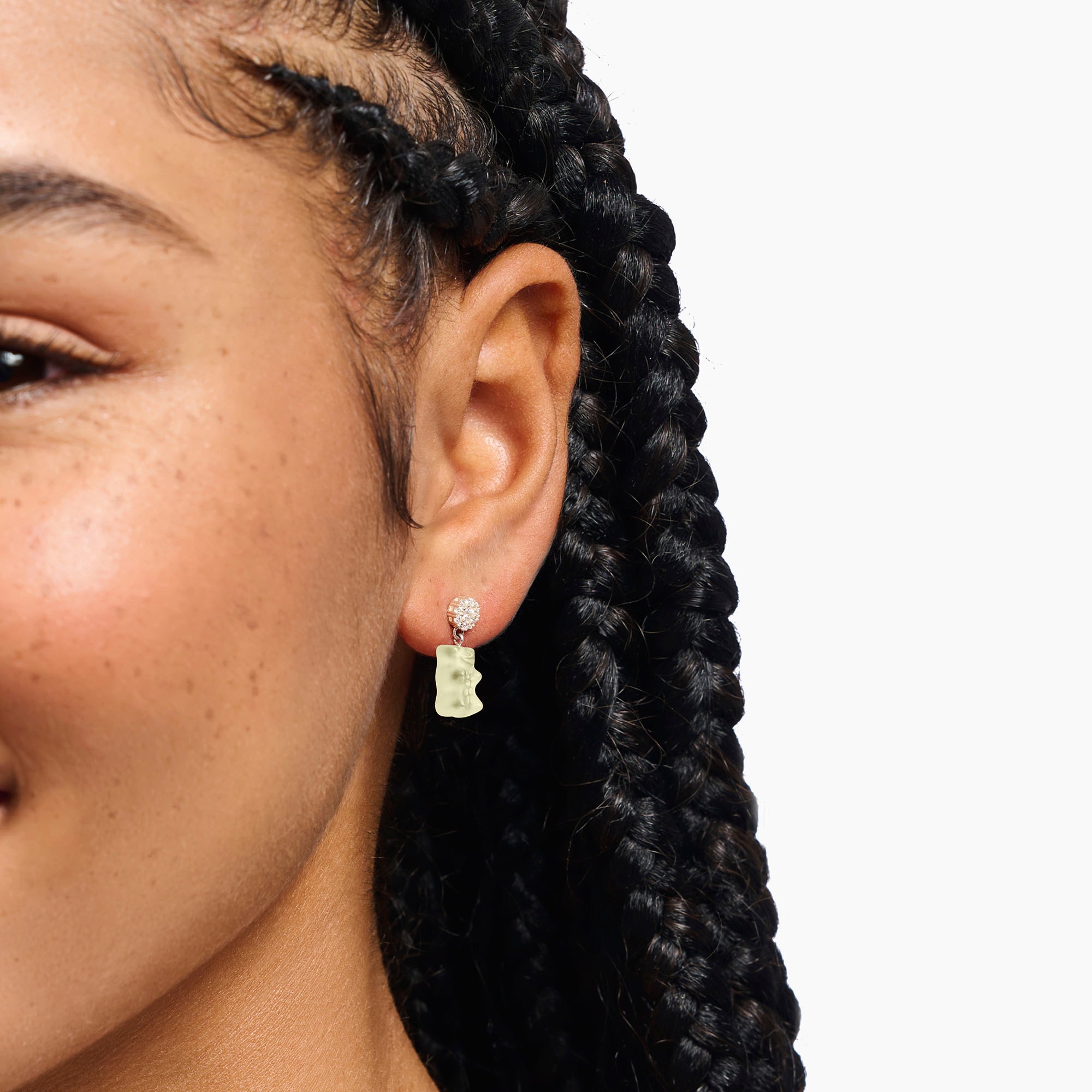 THOMAS SABO Paar Ohrstecker »THOMAS SABO x HARIBO: Ohrstecker mit Goldbär« mit Kristallglas, Zirkonia (synth.)