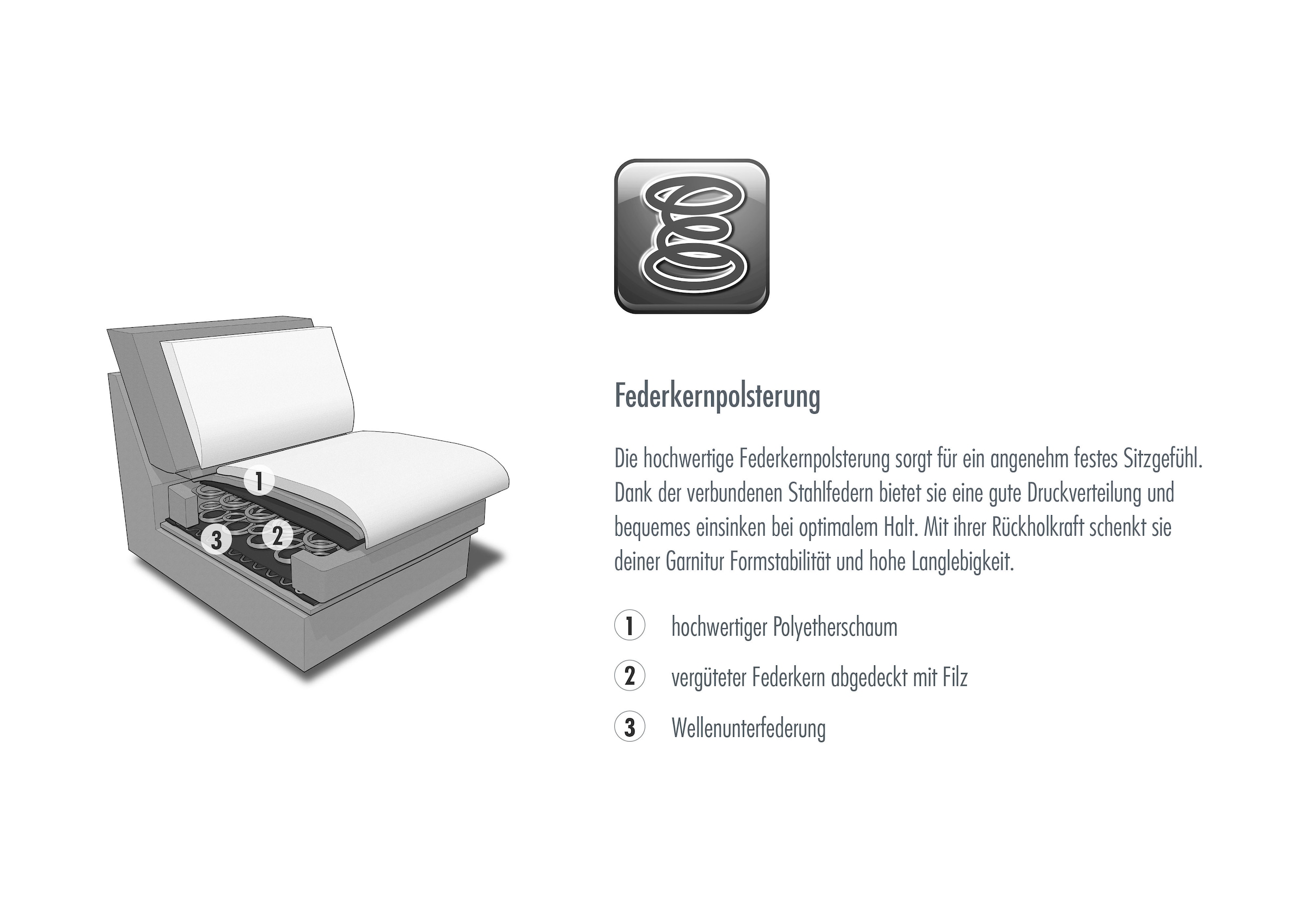 Die PlanBar Ecksofa »MP-IN17004 L-Form, Breite 323 cm, mit Federkern-Polsterung« inkl. Sitztiefenverstellung, wahlweise weitere Funktionen