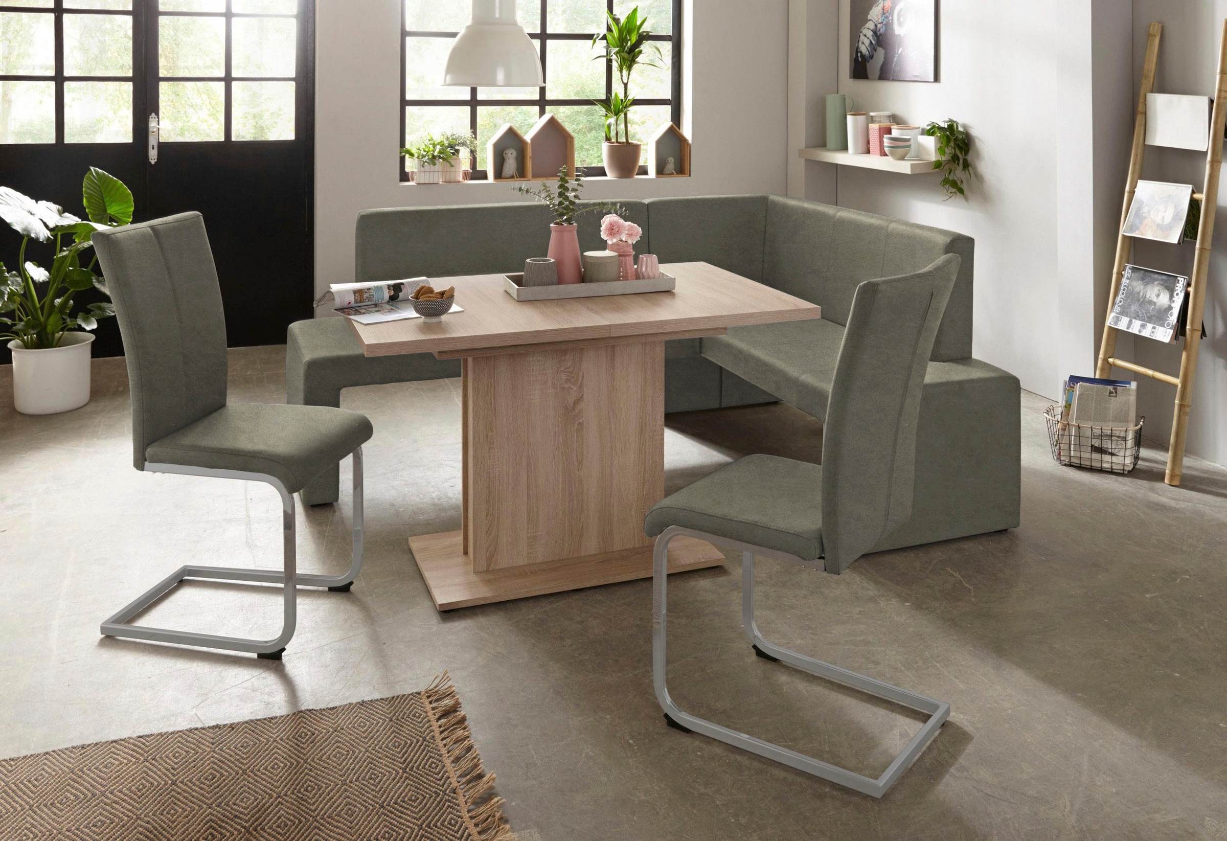 Home affaire Freischwinger »Alex«, (Set), 2 St., Microfaser 2, Stuhl belastbar bis 120 Kg, Gestell im Chrom-Look