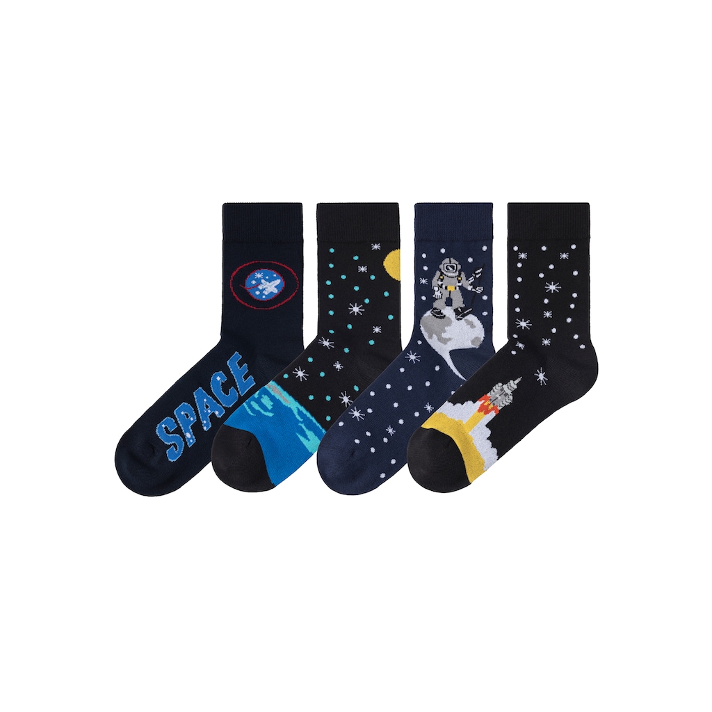H.I.S Socken, (4 Paar), mit eingestrickten Motiven