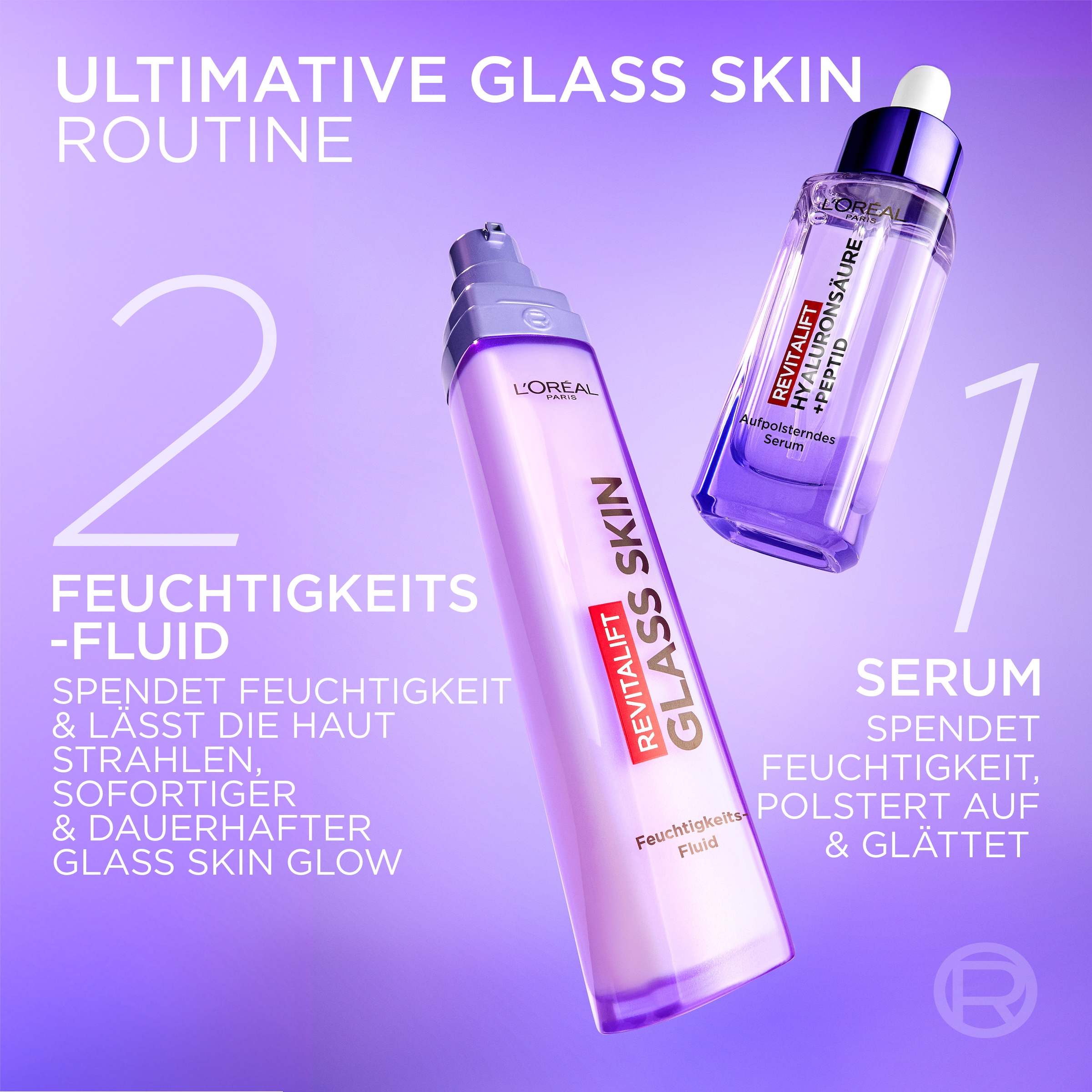L'ORÉAL PARIS Gesichtsfluid »REVITALIFT GLASS SKIN FEUCHTIGKEITSFLUID« glättet die Hautoberfläche für eine glowy Ausstrahlung