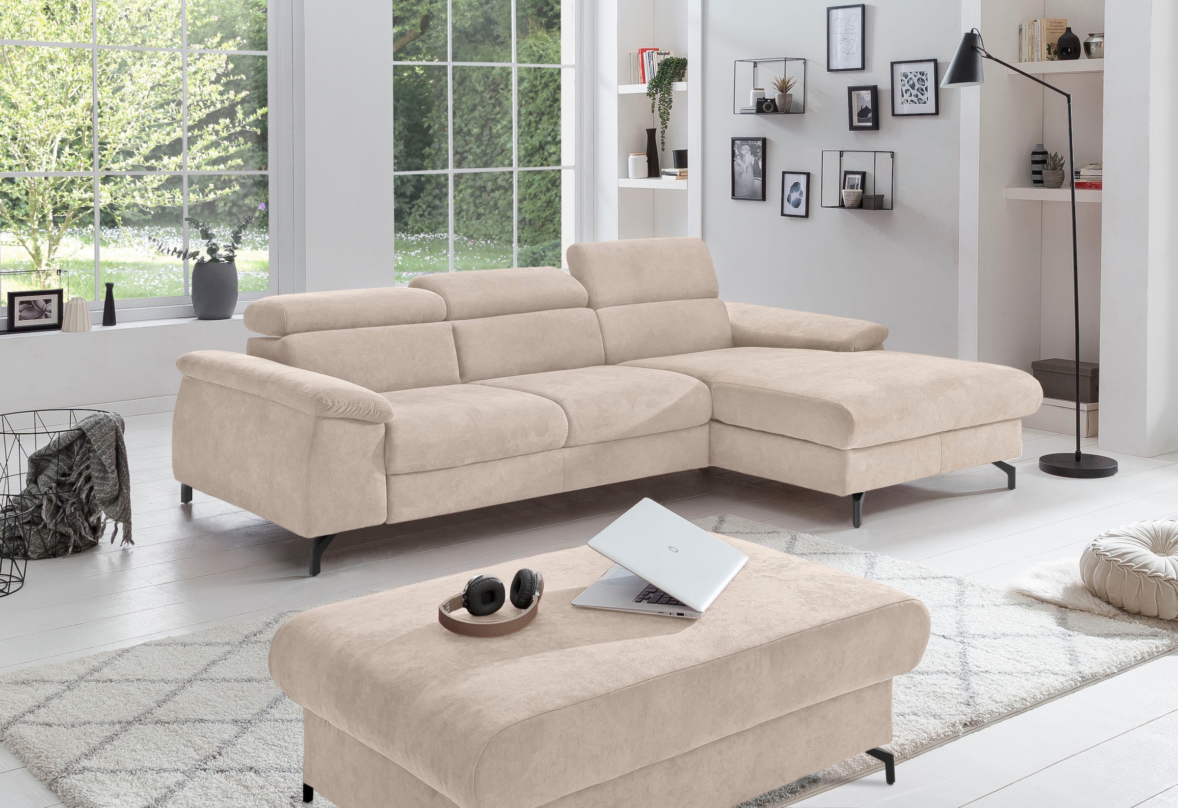 COTTA Ecksofa »Kitty L-Form, B: 242 cm« mit Kopfteilverstellung, optional Schlaffunktion & Bettkasten