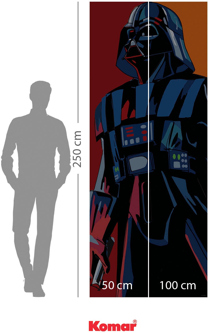 Komar Fototapete »Digitaldruck Vlies -  Cyberart by Vader - Größe 100 x 250 cm« bedruckt glatt Kinderzimmer