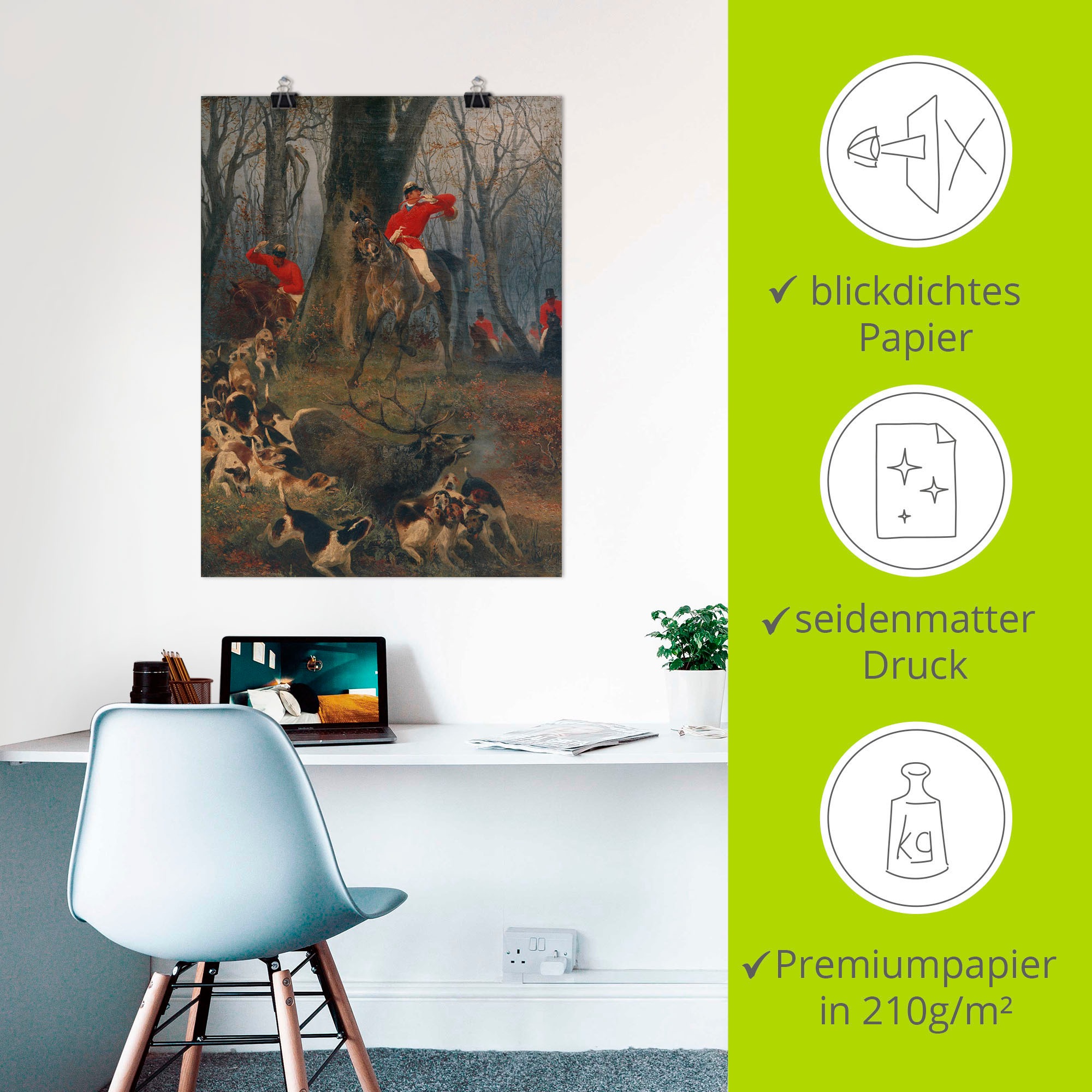 Artland Wandbild »Parforcejagd«, Reitbilder, (1 St.), als Alubild, Leinwandbild, Wandaufkleber oder Poster in versch. Größen