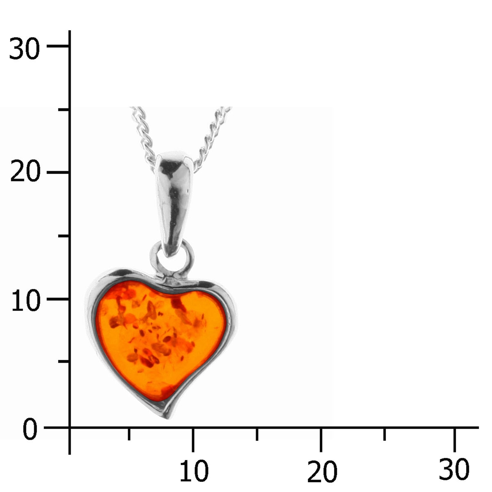OSTSEE-SCHMUCK Kette mit Anhänger »- Herz - Silber 925/000 - Bernstein«