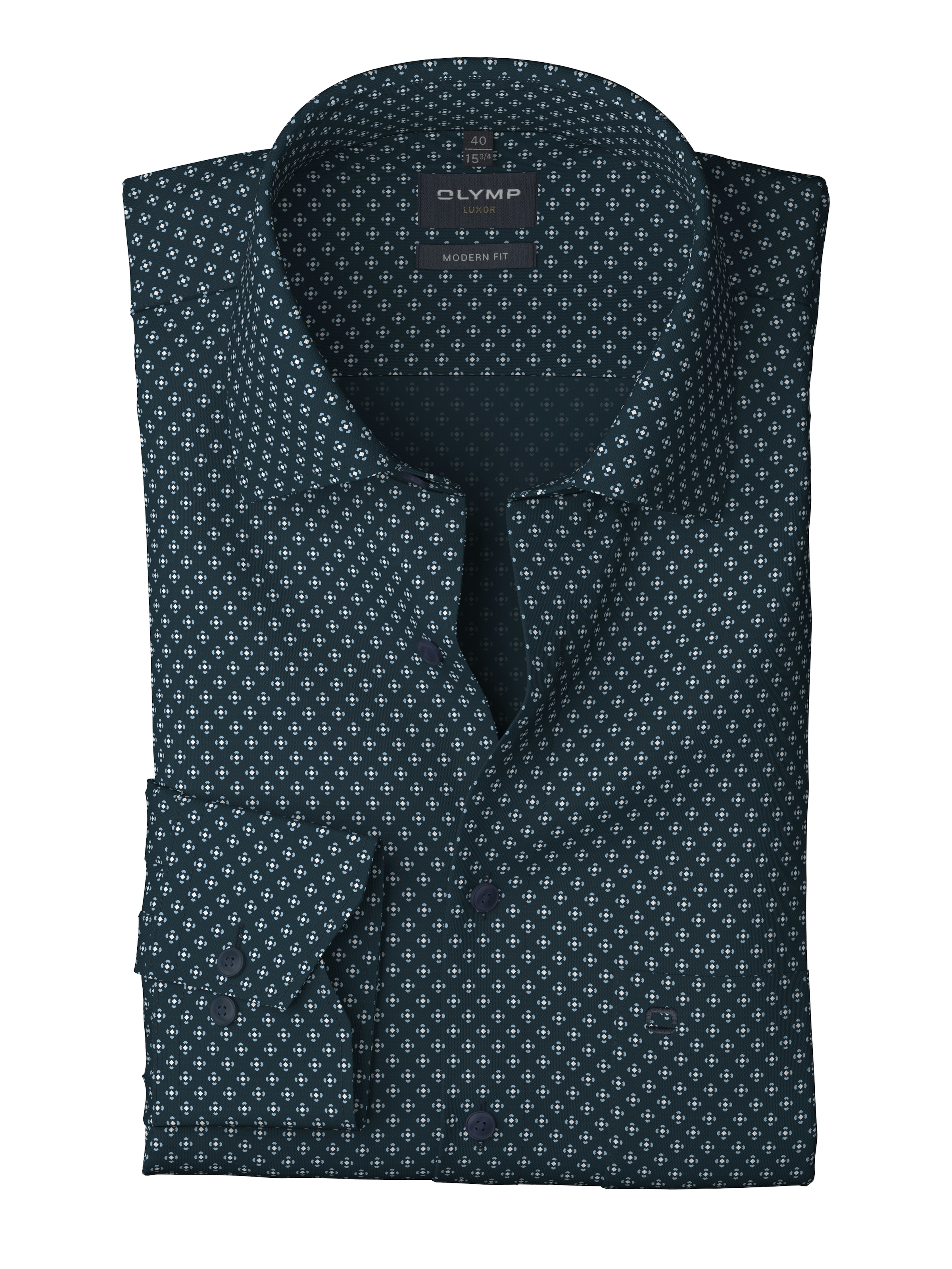 OLYMP Langarmhemd »Luxor modern fit« modern fit, gemustert, Businesshemd, New Kentkragen, Extra langer Arm