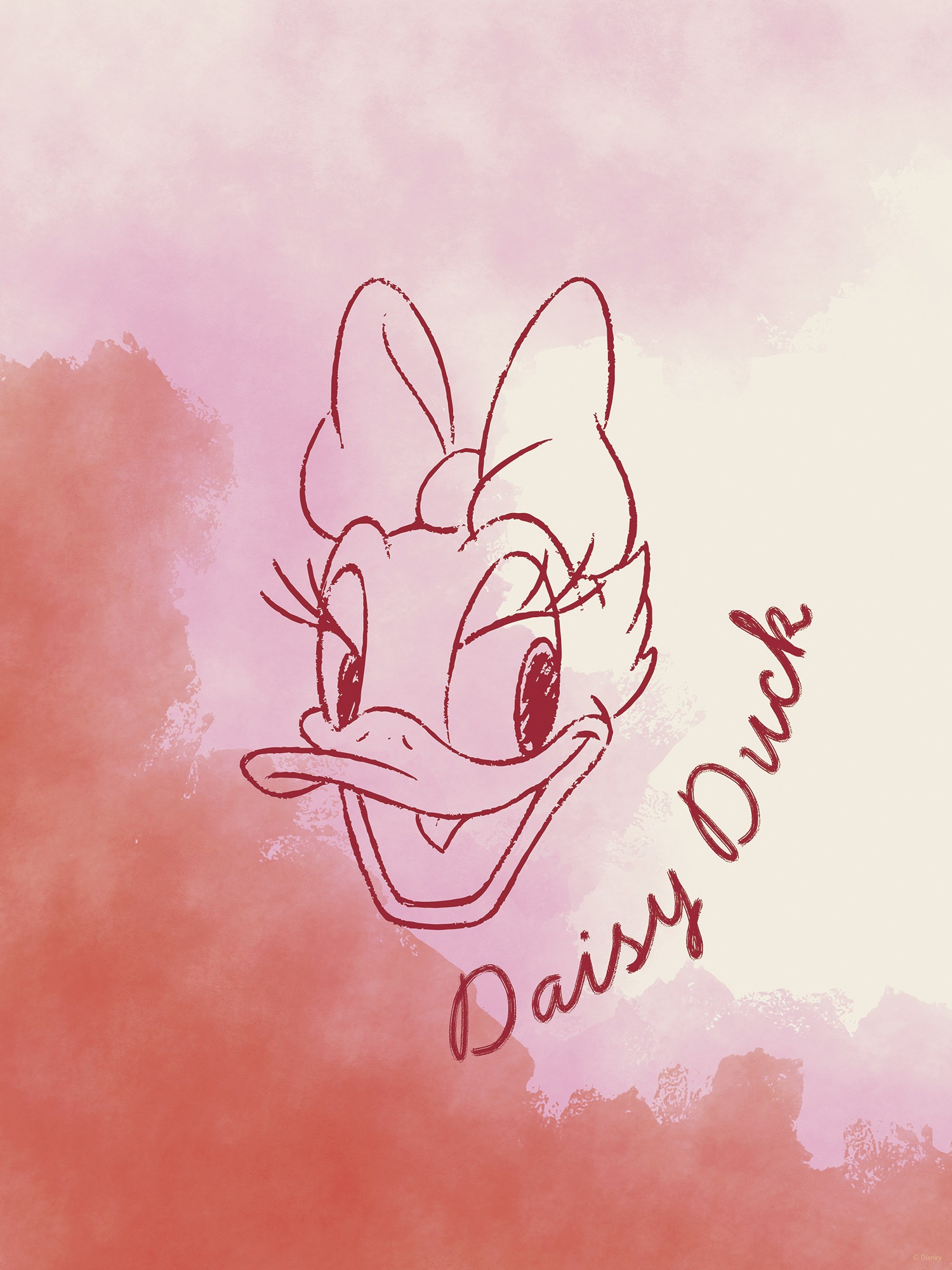 Komar Wandbild »Disney Daisy Duck Watercolours«, Disney, (Set, 1 St.), 30 x 40 cm (Breite x Höhe) - Kinderzimmer, Dekoration