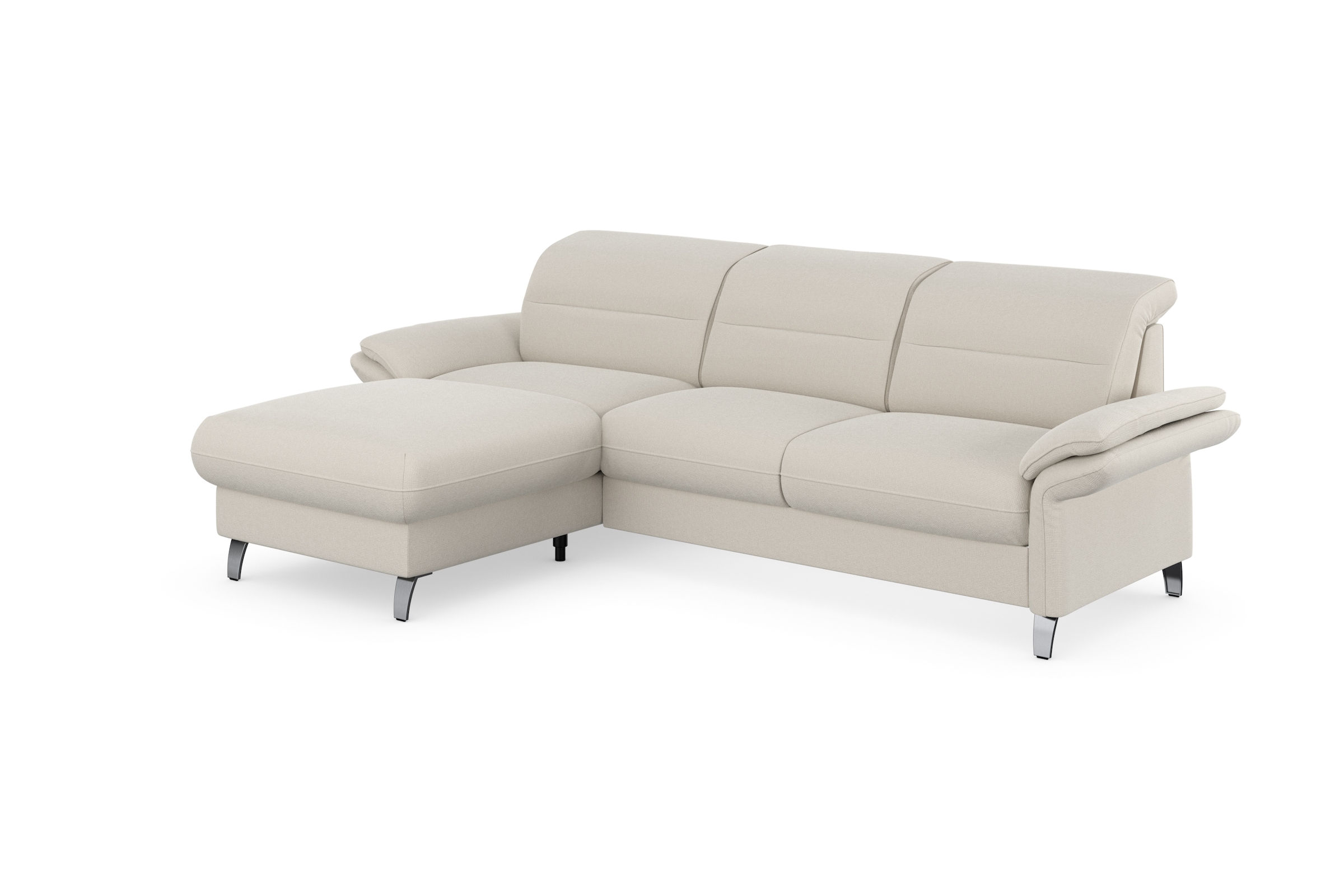 sit&more Ecksofa »Grenoble L-Form mit Federkern«, wahlweise mit Bettfunktion, Bettkasten, Arm- und Kopfteilverstellung