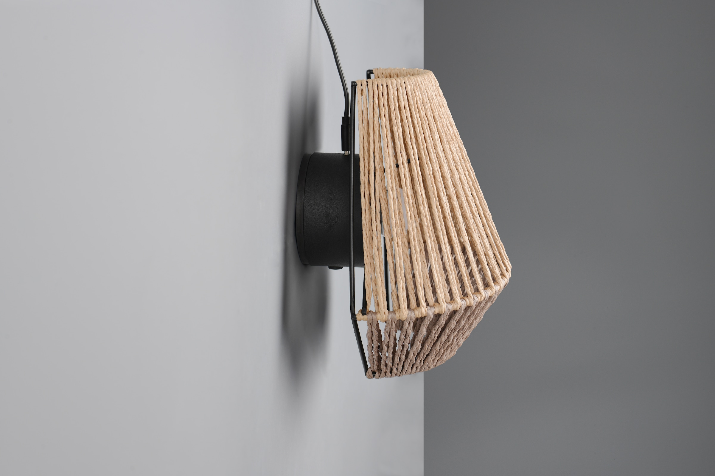 REALITY Leuchten LED Wandleuchte »LIRA, Akku Wandlampe, USB Ladeanschluss, 1,5W 140 Lumen 3000K warmweiß« LED-Board 1 Stk. Warmweiß Lampenschirm aus Papiergarn, Touchdimmer, max 8h Akkulaufzeit
