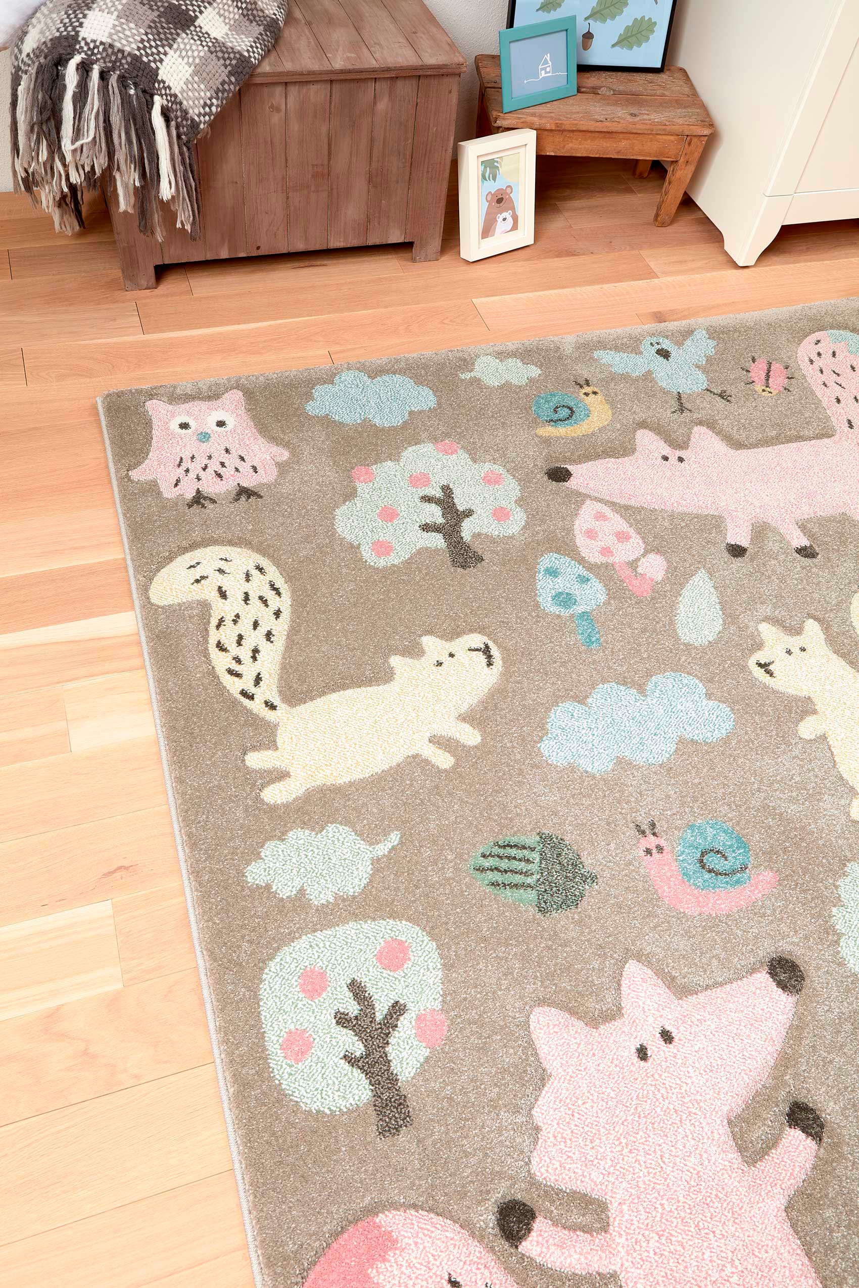 Sigikid Kinderteppich »Forest« rechteckig 13 mm Höhe Wald Tiere Design, Kurzflor