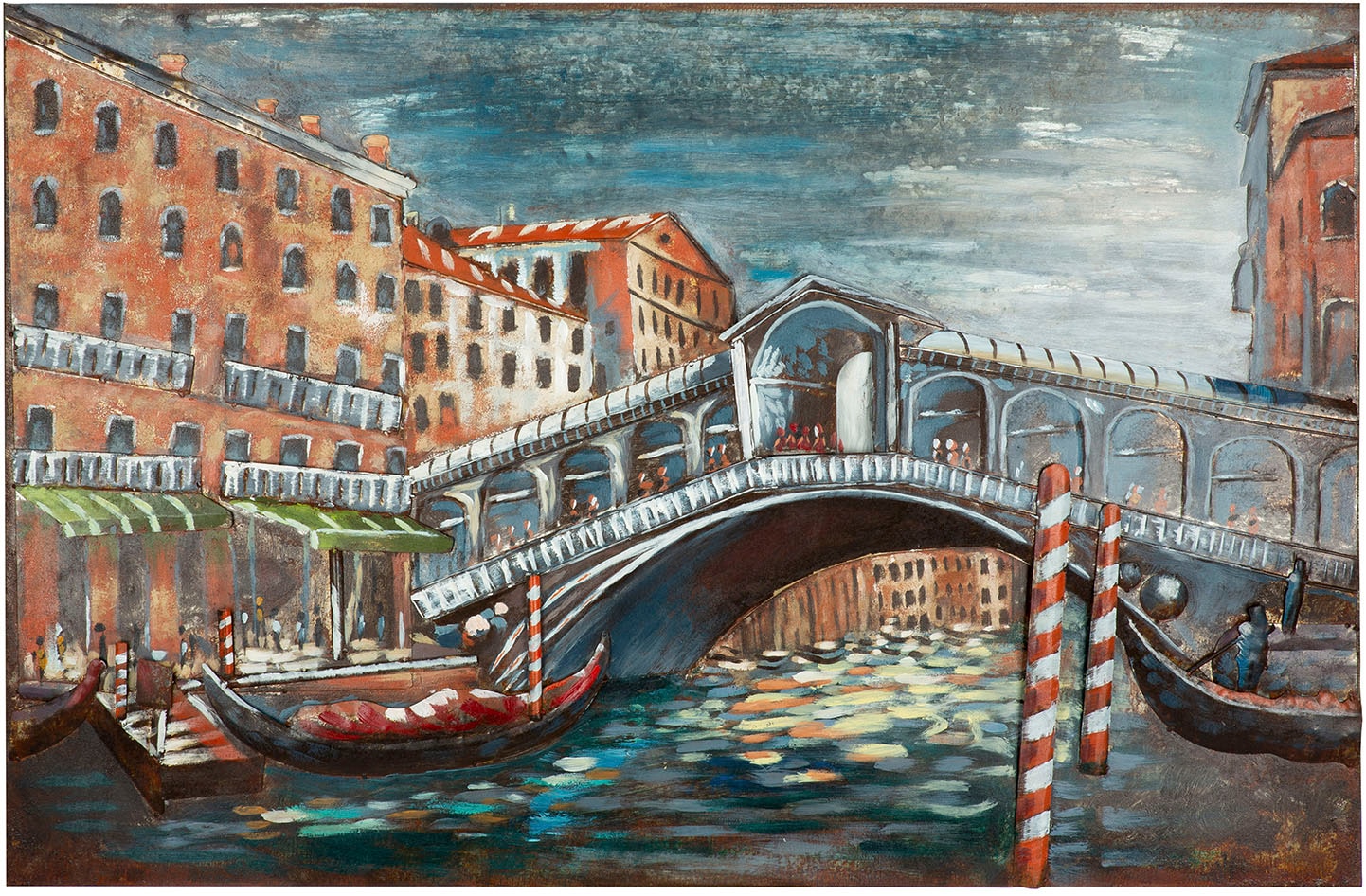 Casablanca by Gilde Metallbild »Bild rechteckig Ponte di Rialto mehrfarbig H. 80 cm« 1 Stk. tlg.