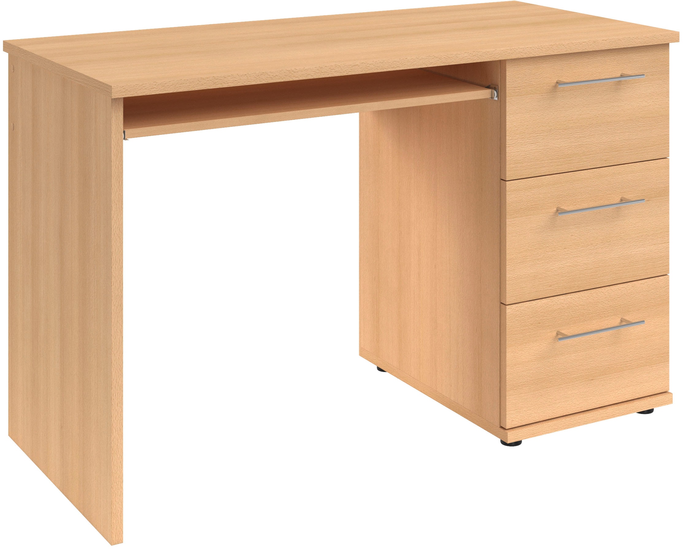 VOGL Möbelfabrik Schreibtisch »Tobi, optional mit Tastaturauszug,«, mit 3 Schubkästen, Breite 115 cm, Made in Germany