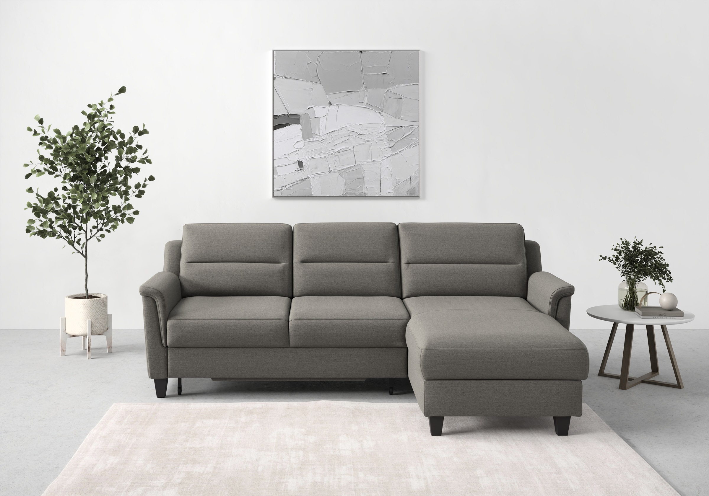 sit&more Ecksofa »Farö L-Form«, inklusive Federkern, wahlweise mit Bettfunktion und Bettkasten
