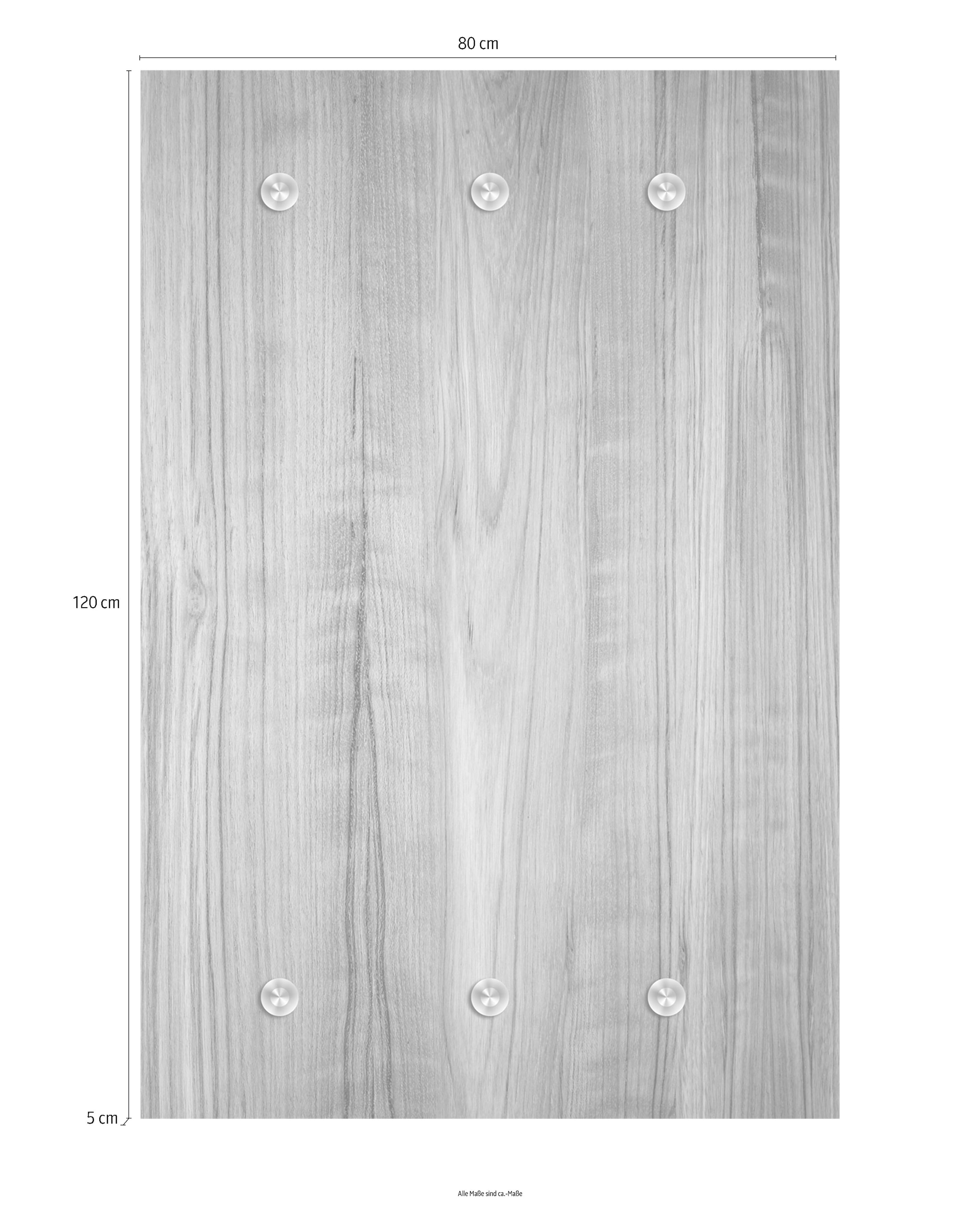 queence Garderobenleiste »Holzoptik«, mit 6 Haken, 80 x 120 cm