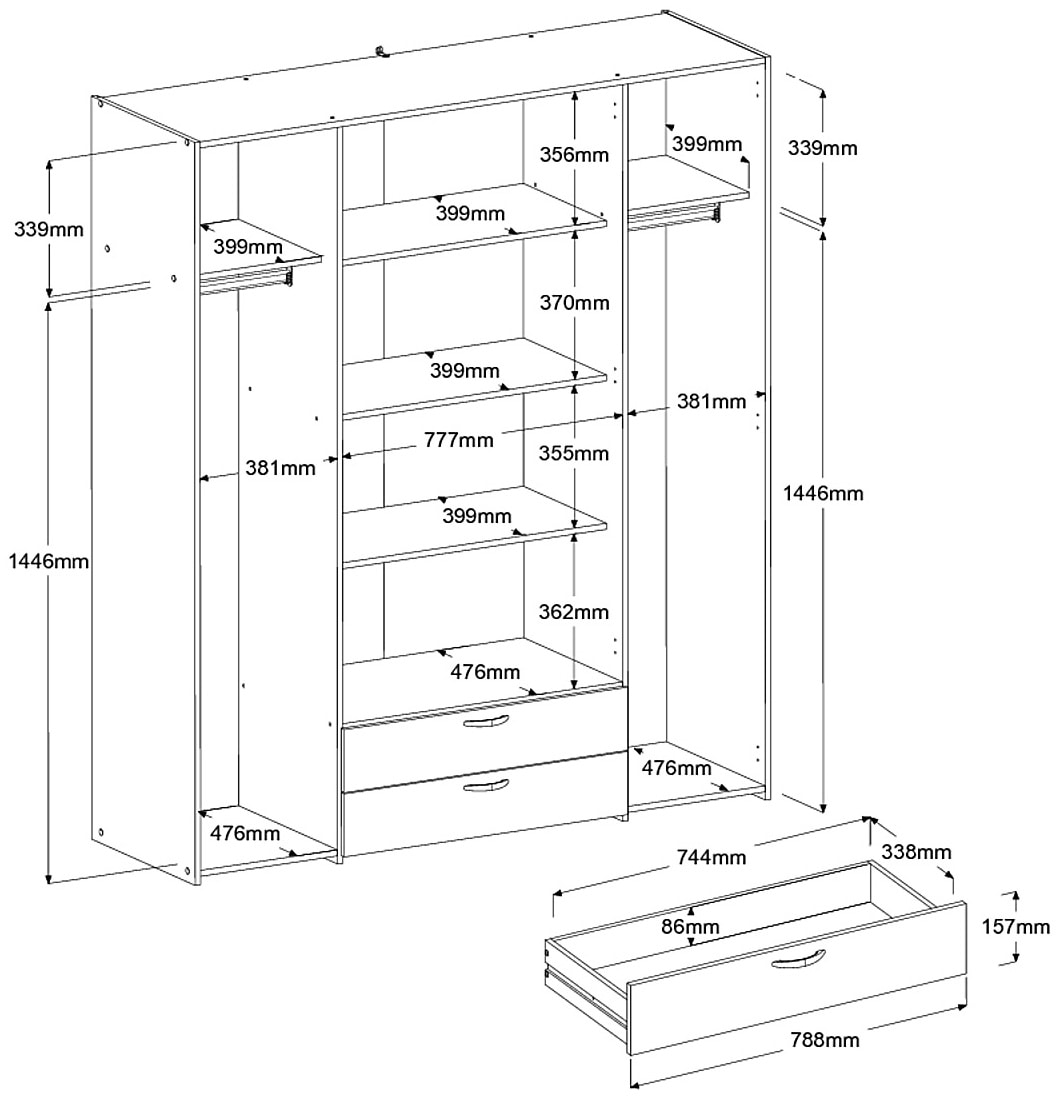 Parisot Kleiderschrank »Daily 1«
