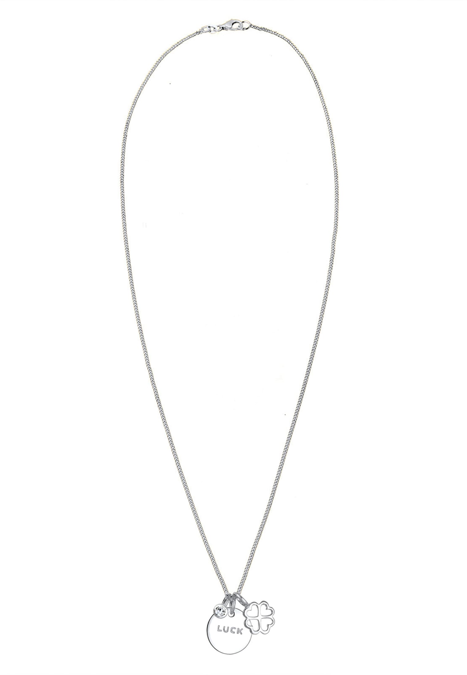Elli Silberkette »Halskette Kleeblatt Weiß 925 Sterling Silber vergoldet, mit Kristallen von Swarovski®«