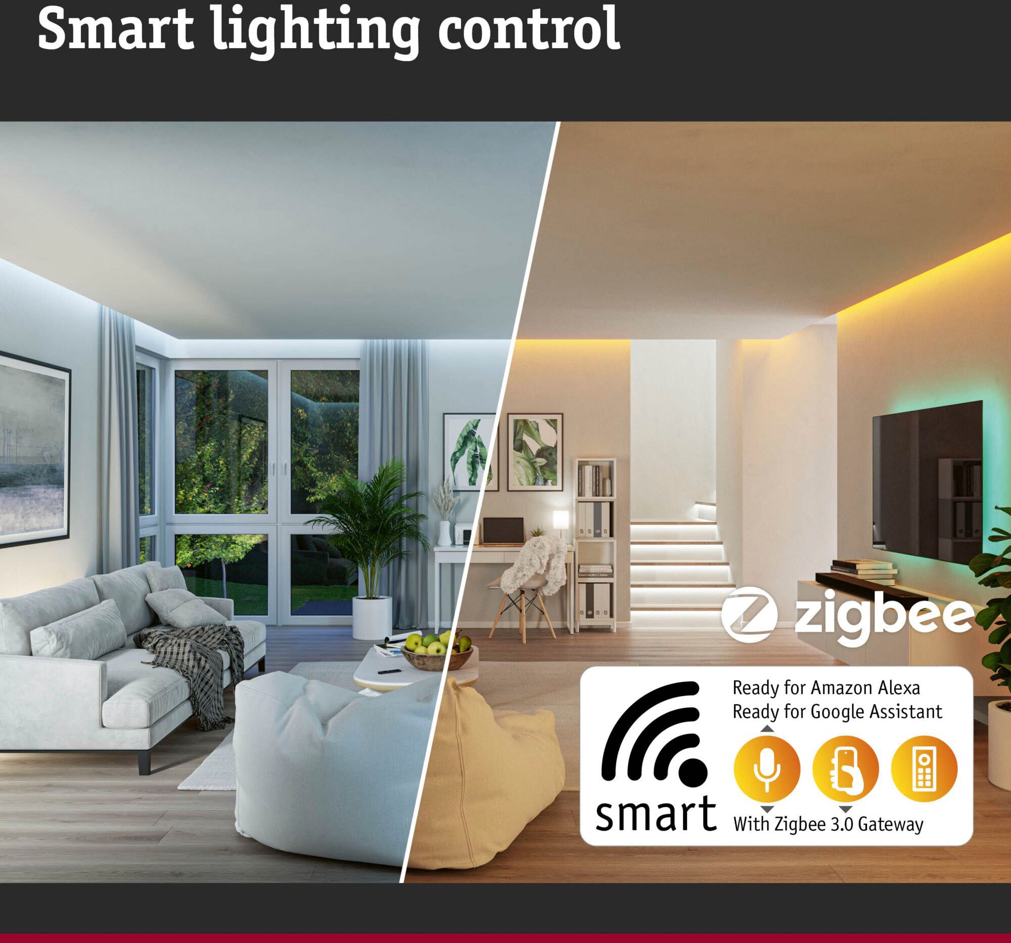 Paulmann LED Einbauleuchte »Veluna VariFit Edge IP44 rund Tunable White, Weiß dimmbar« 1 Stk. Tageslichtweiß LED Einbaupanel ZigBee, App steuerbar