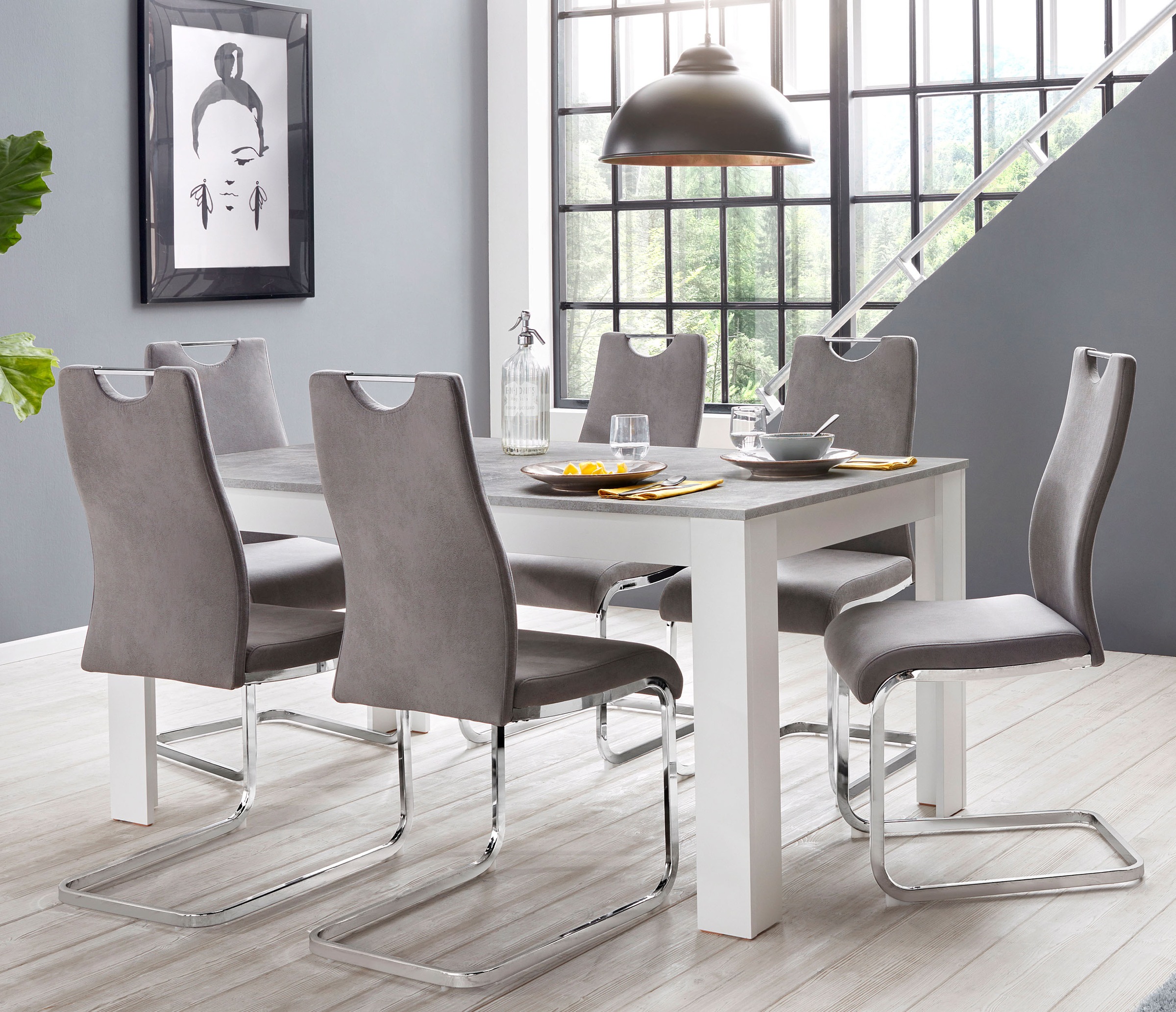 Home affaire Essgruppe »Milano«, (Set, 5 tlg.), 4 Stühle und 1 Tisch
