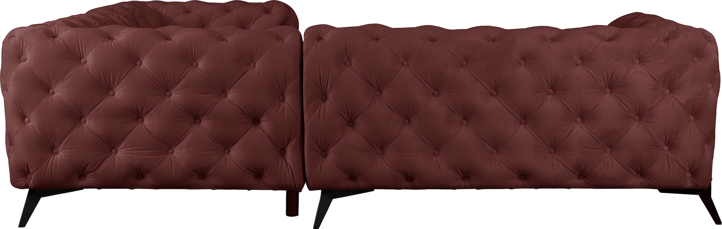 Leonique Chesterfield-Sofa »Amaury L-Form«, Chesterfield-Optik, Breite/Tiefe je 262 cm, Fußfarbe wählbar